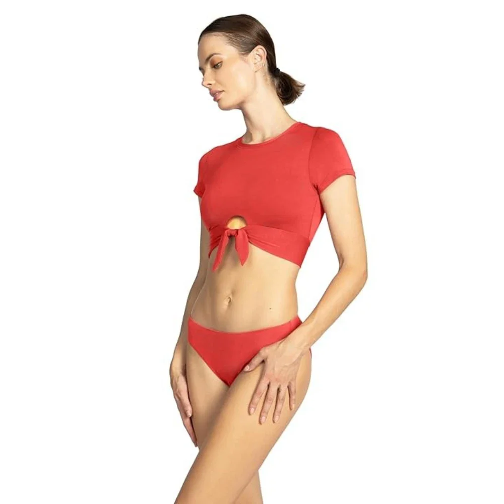 Robin Piccone Ava Bikini Bottom Women's Guava Swimwear Beach JDM2793 - Image 2