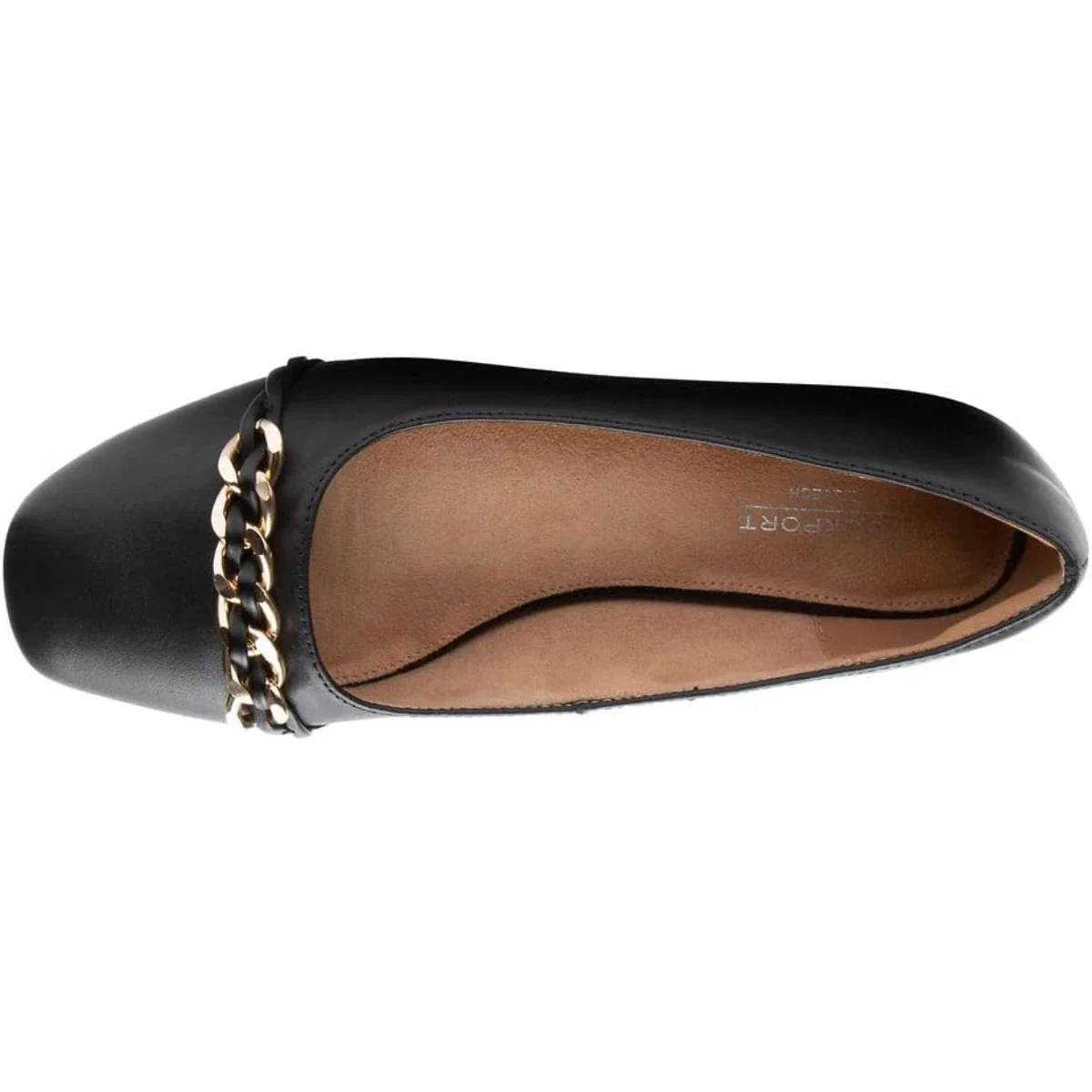 Rockport Zoie CI9673 Chain Ballet Flat Womens Black Slip On Shoes HTAT1171 - Image 3