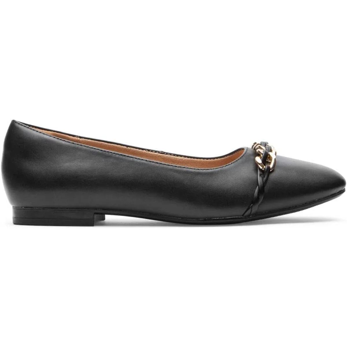 Rockport Zoie CI9673 Chain Ballet Flat Womens Black Slip On Shoes HTAT1171 - Image 4