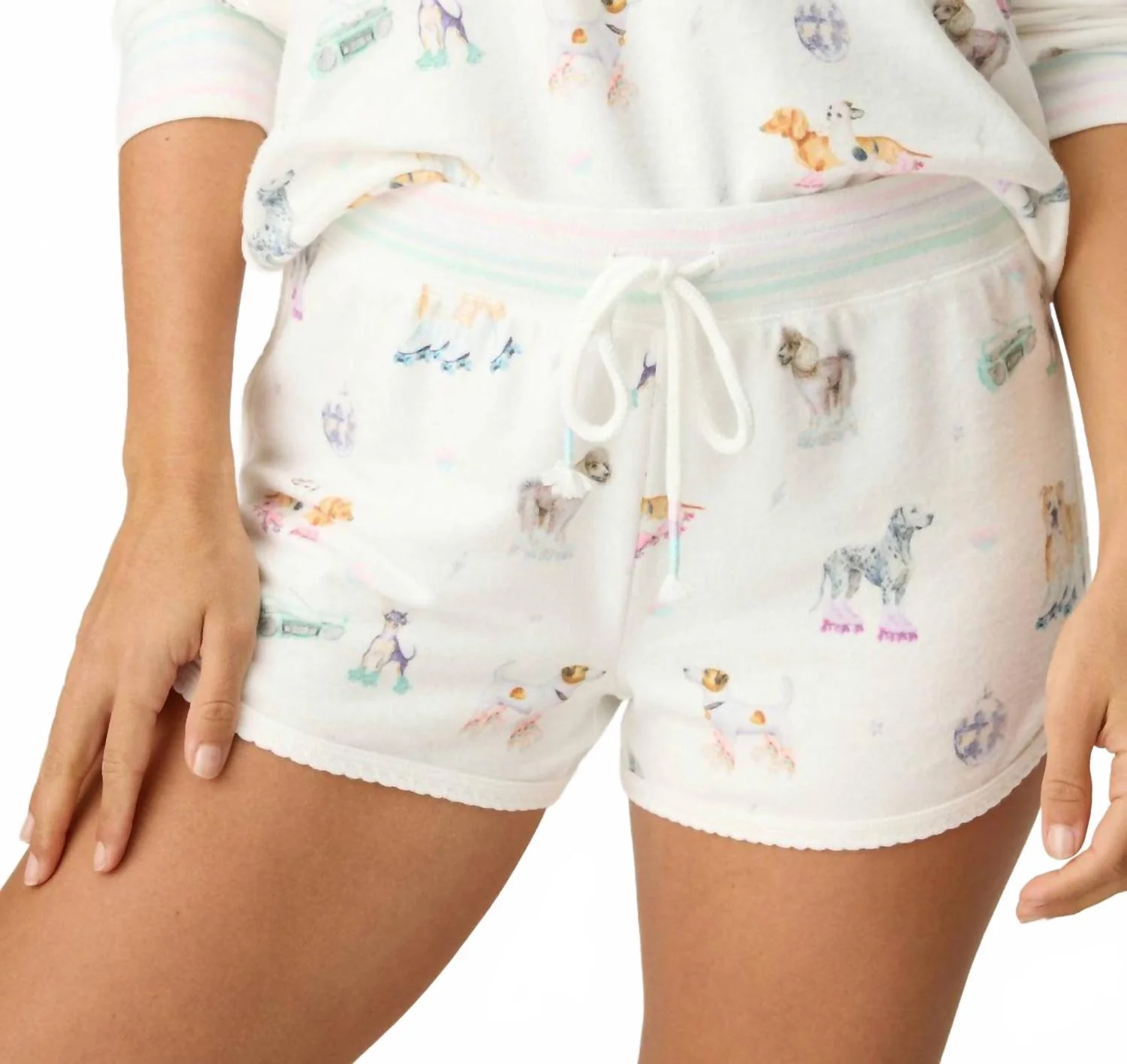 Roll With It Lounge Shorts In Ivory