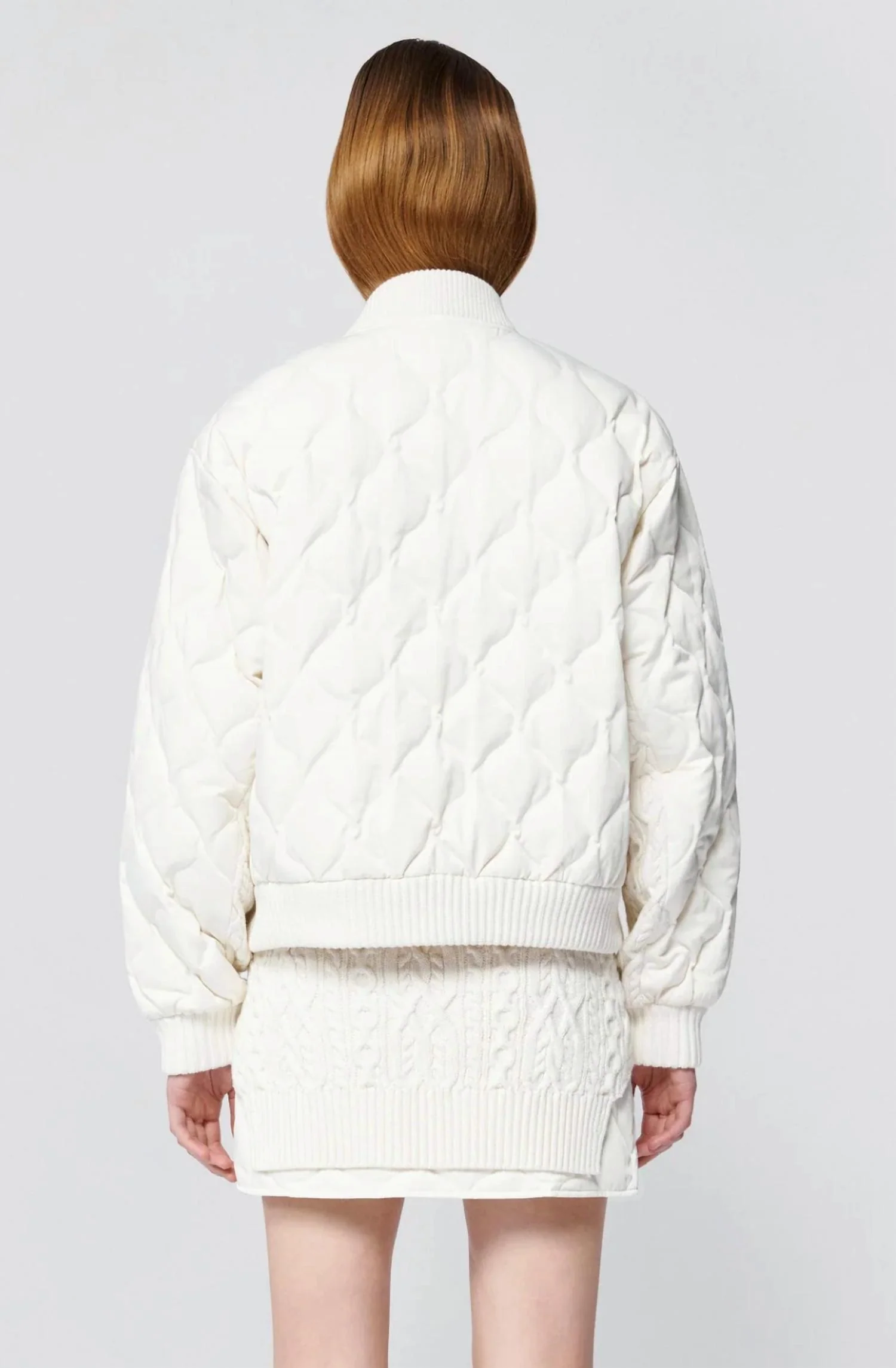 Rollins Bomber Jacket In Eggshell - Image 3