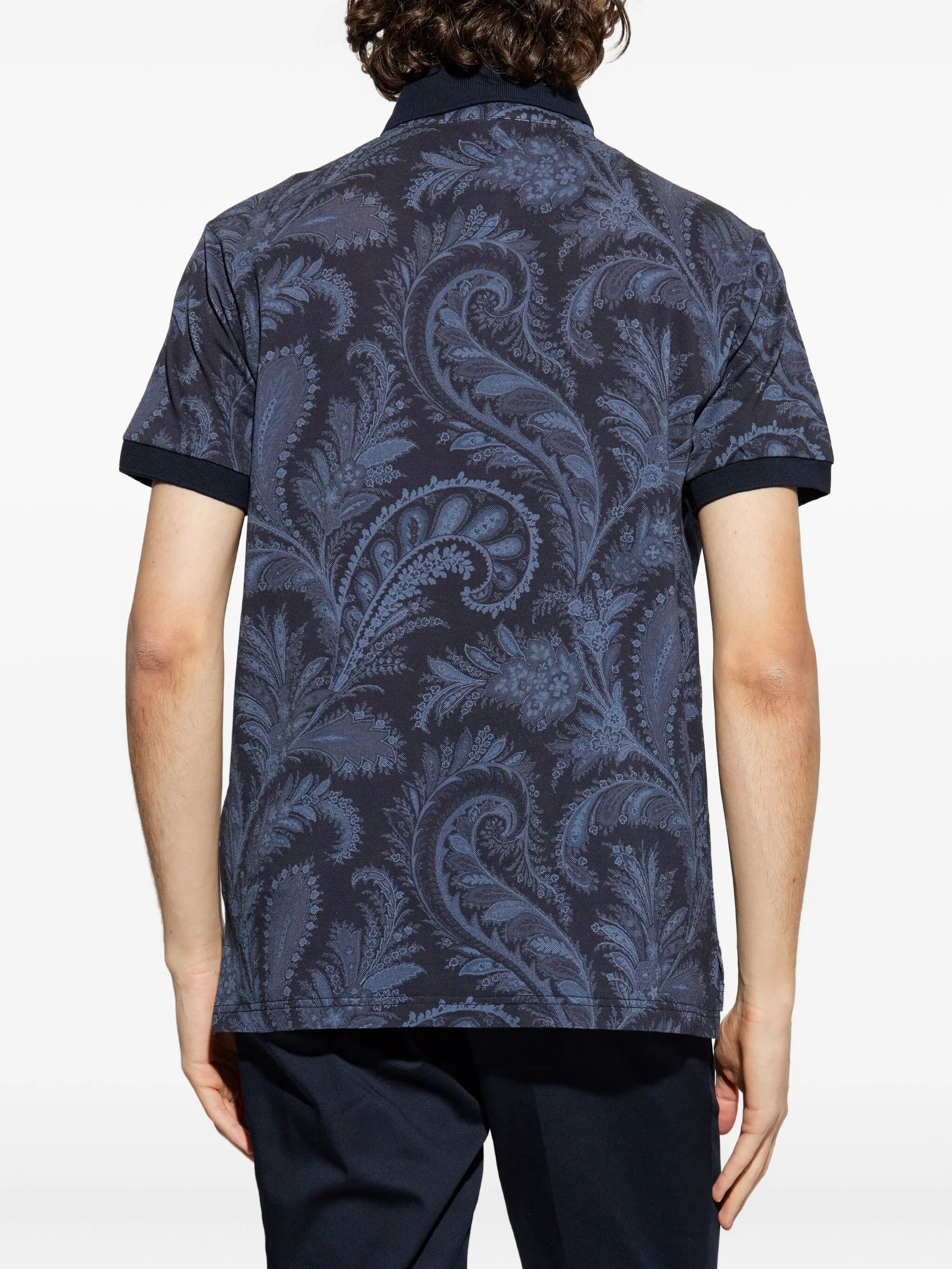 Roma Intricate Paisley Patterned Polo Shirt - Image 4