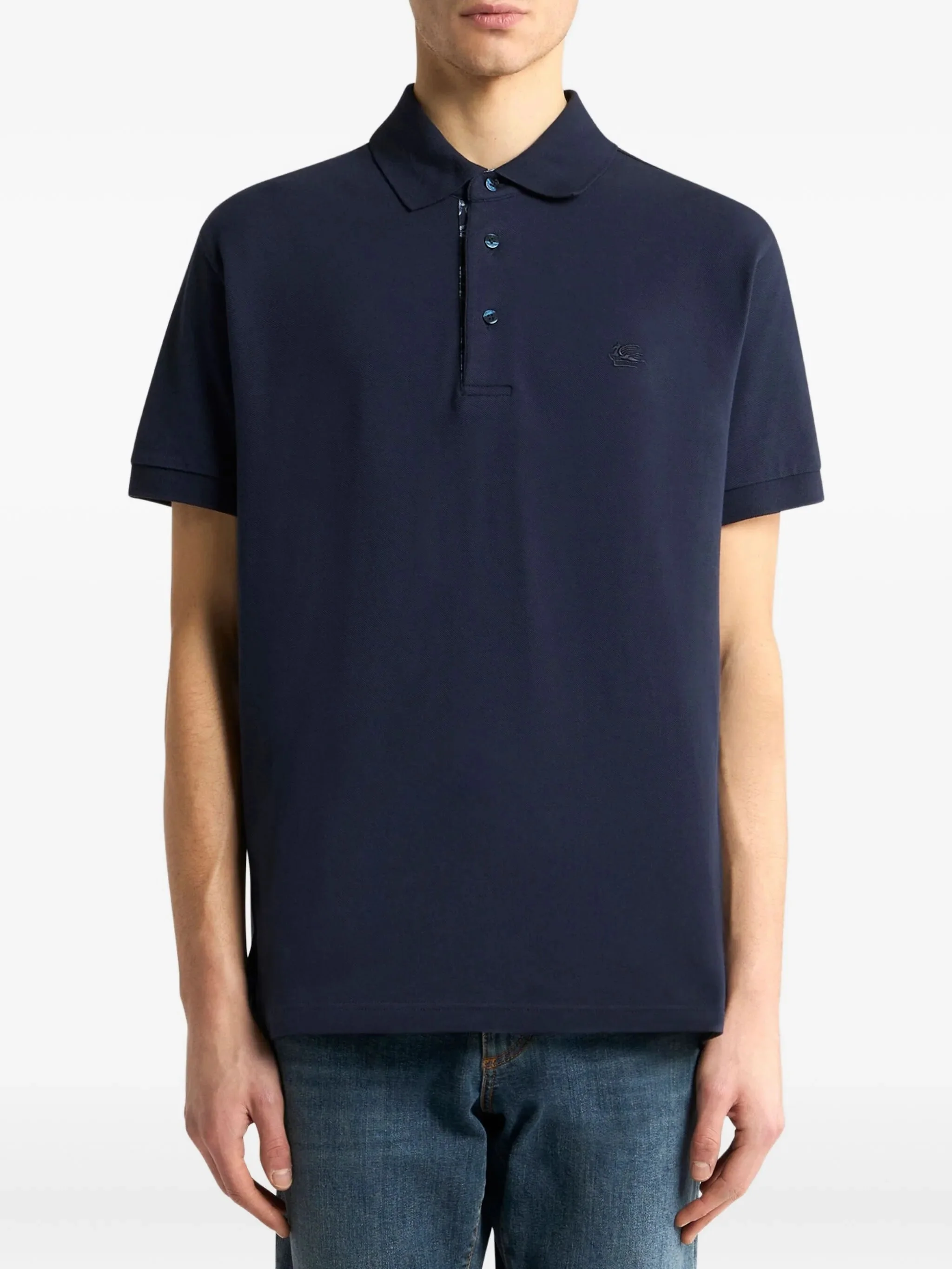 Roma Short-Sleeve Minimalist Logo Polo Shirt - Image 2