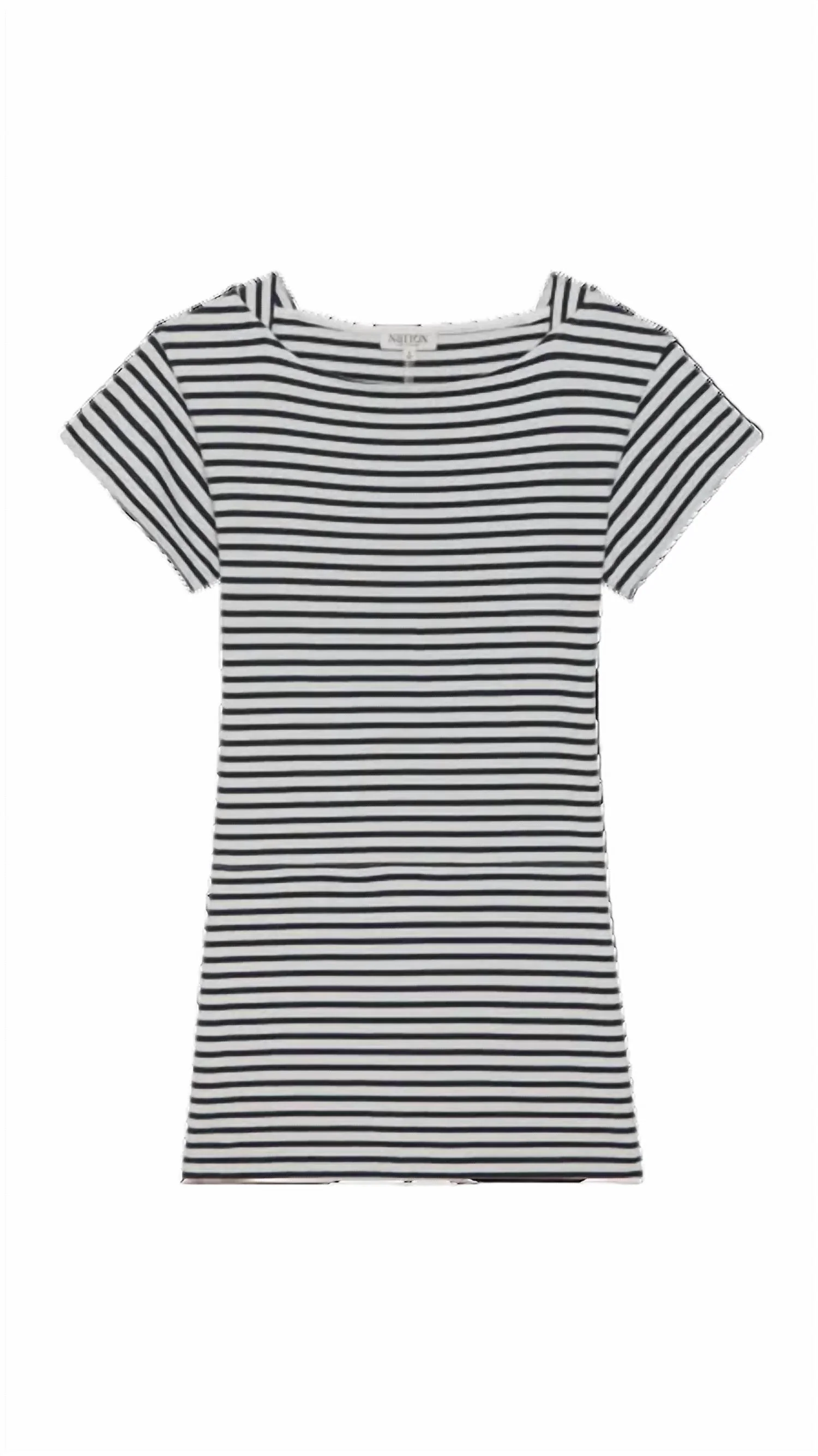 Rosie Mini Dress In Navy Brenton Stripe - Image 4