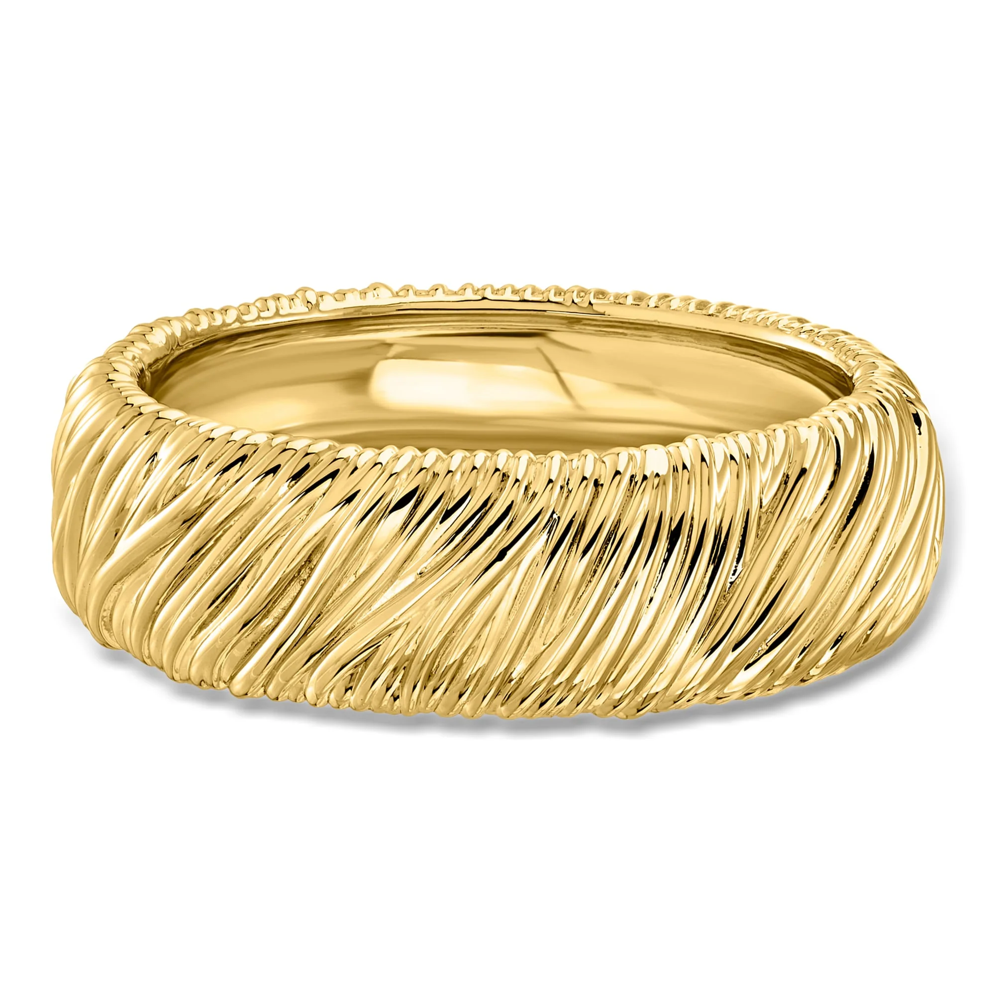 Ross-Simons 14kt Yellow Gold-Plated Textured Bangle Bracelet - Image 4