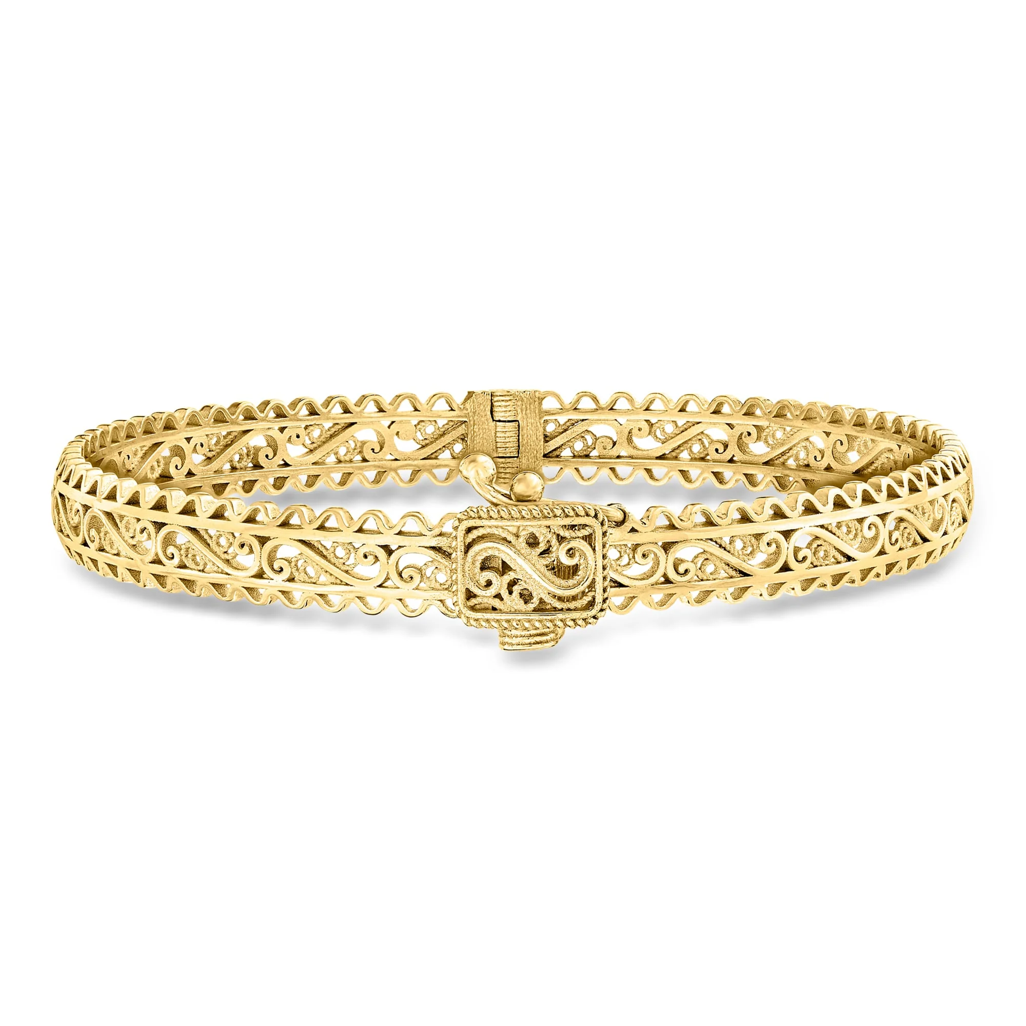 Ross-Simons 18kt Gold Over Sterling Filigree Bangle Bracelet - Image 4