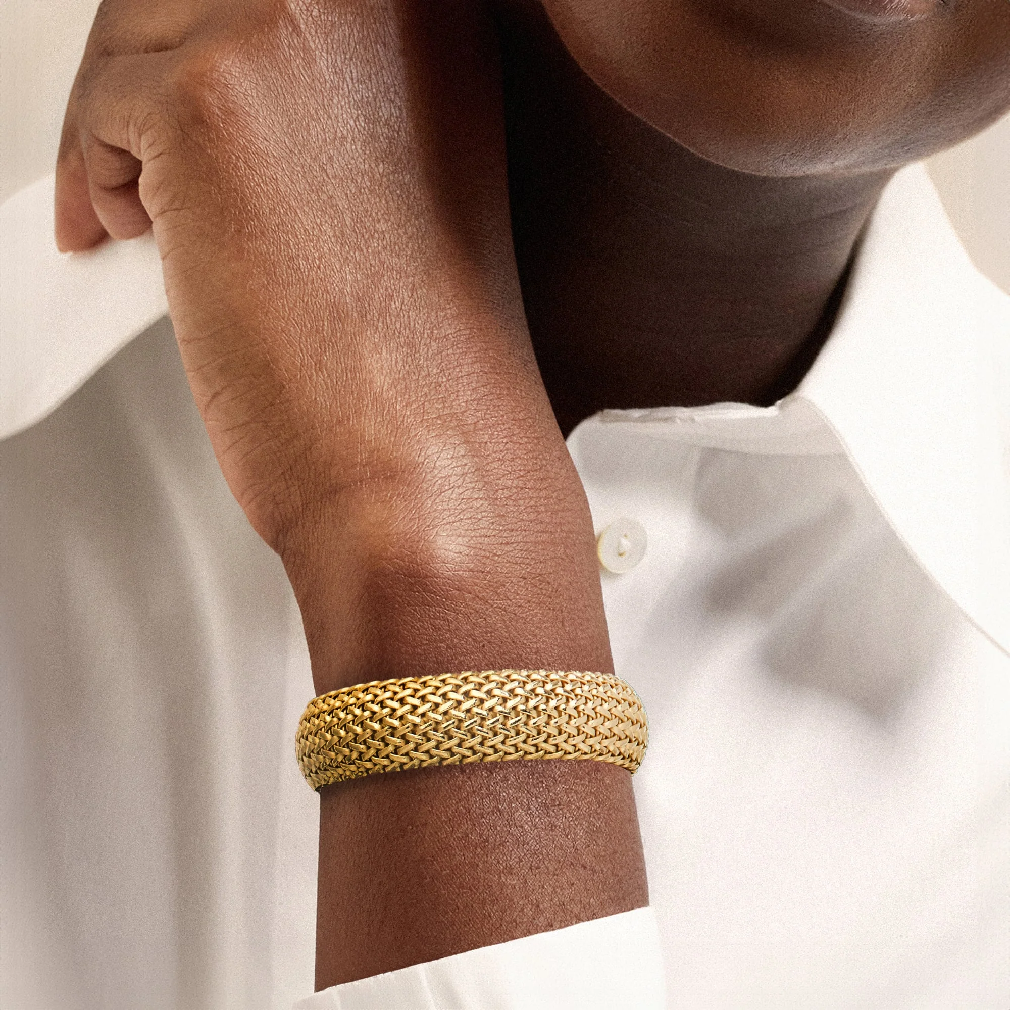 Ross-Simons Italian 22kt Gold Over Sterling Silver Riso Bracelet - Image 2