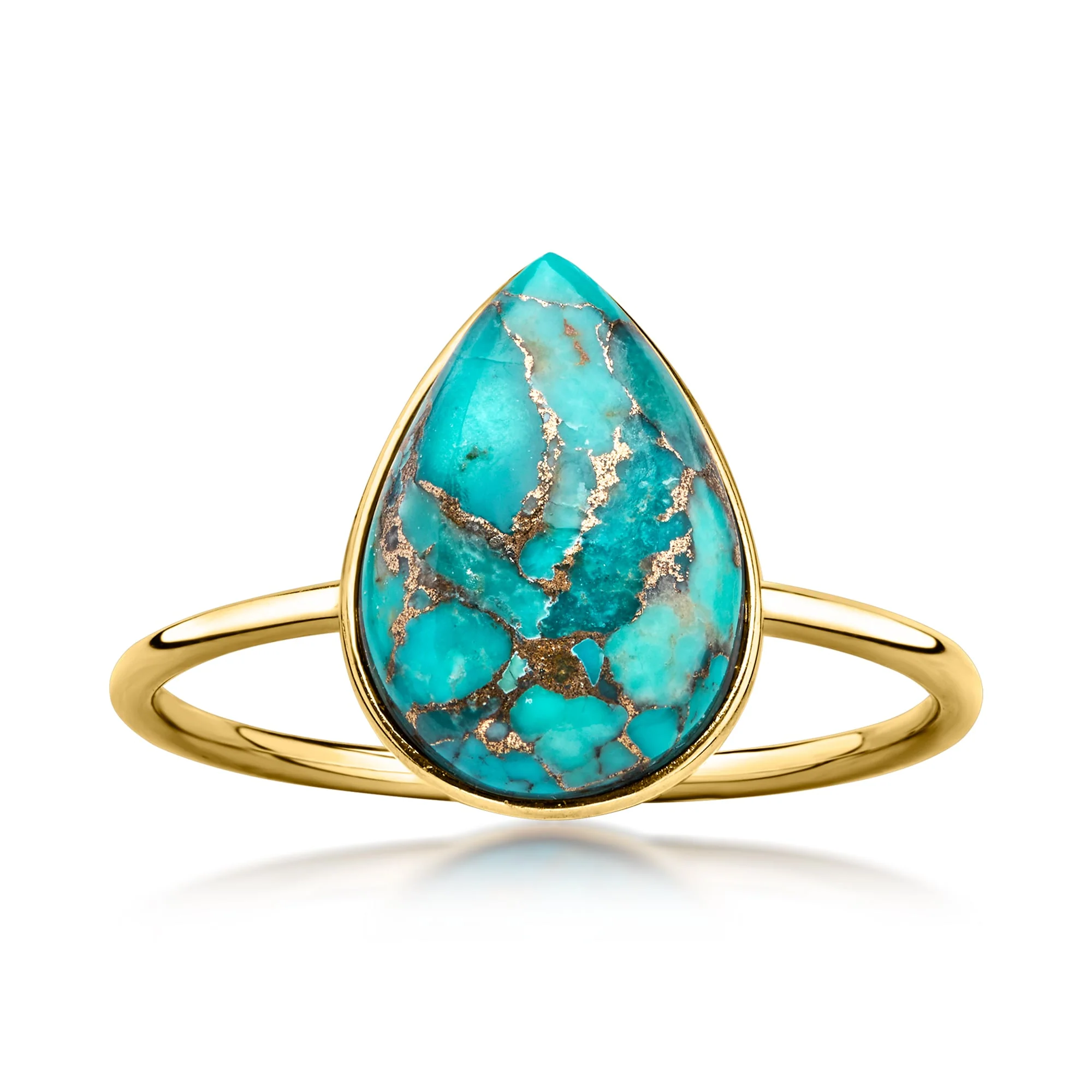 Ross-Simons Turquoise Ring in 10kt Yellow Gold