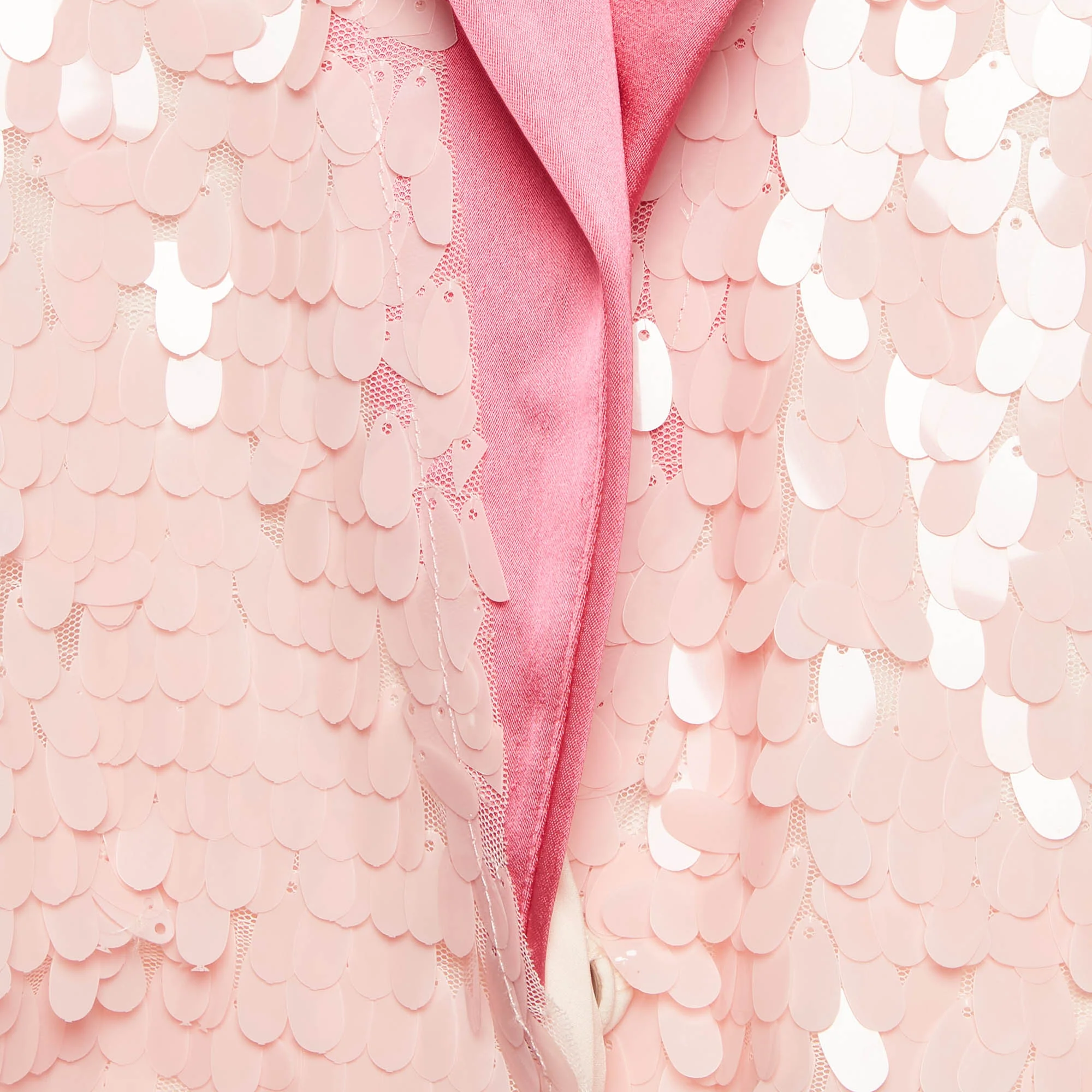 Rotate Birger Christensen Pink Sequin And Satin Blazer - Image 3