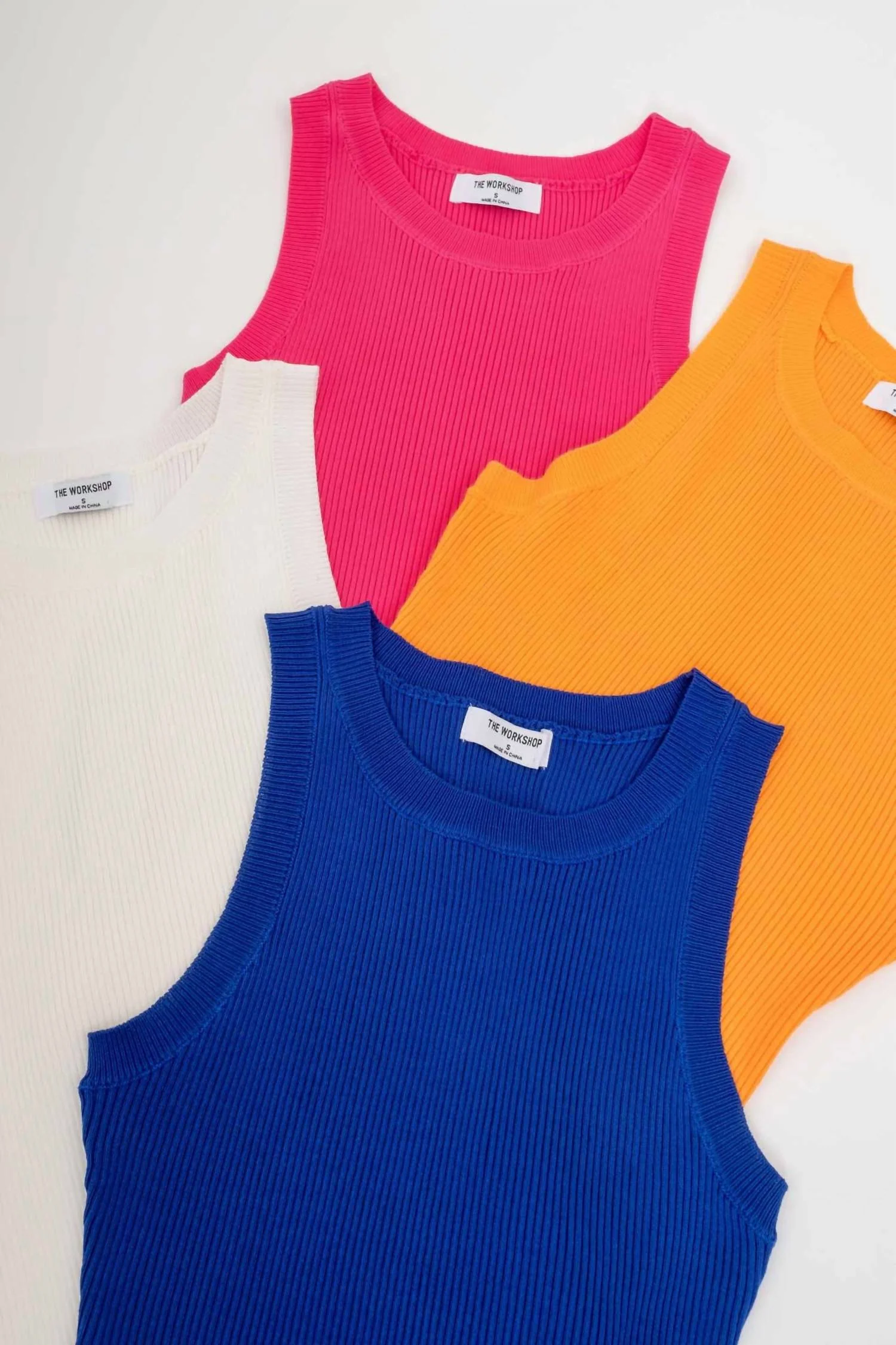 Round Neck Sweater Knit Tank Top In Orange - Image 3