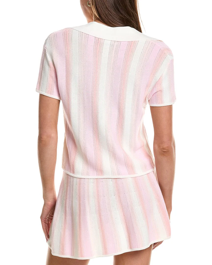 Rowing Blazers Knit Cropped Wool-Blend Polo Top - Image 2