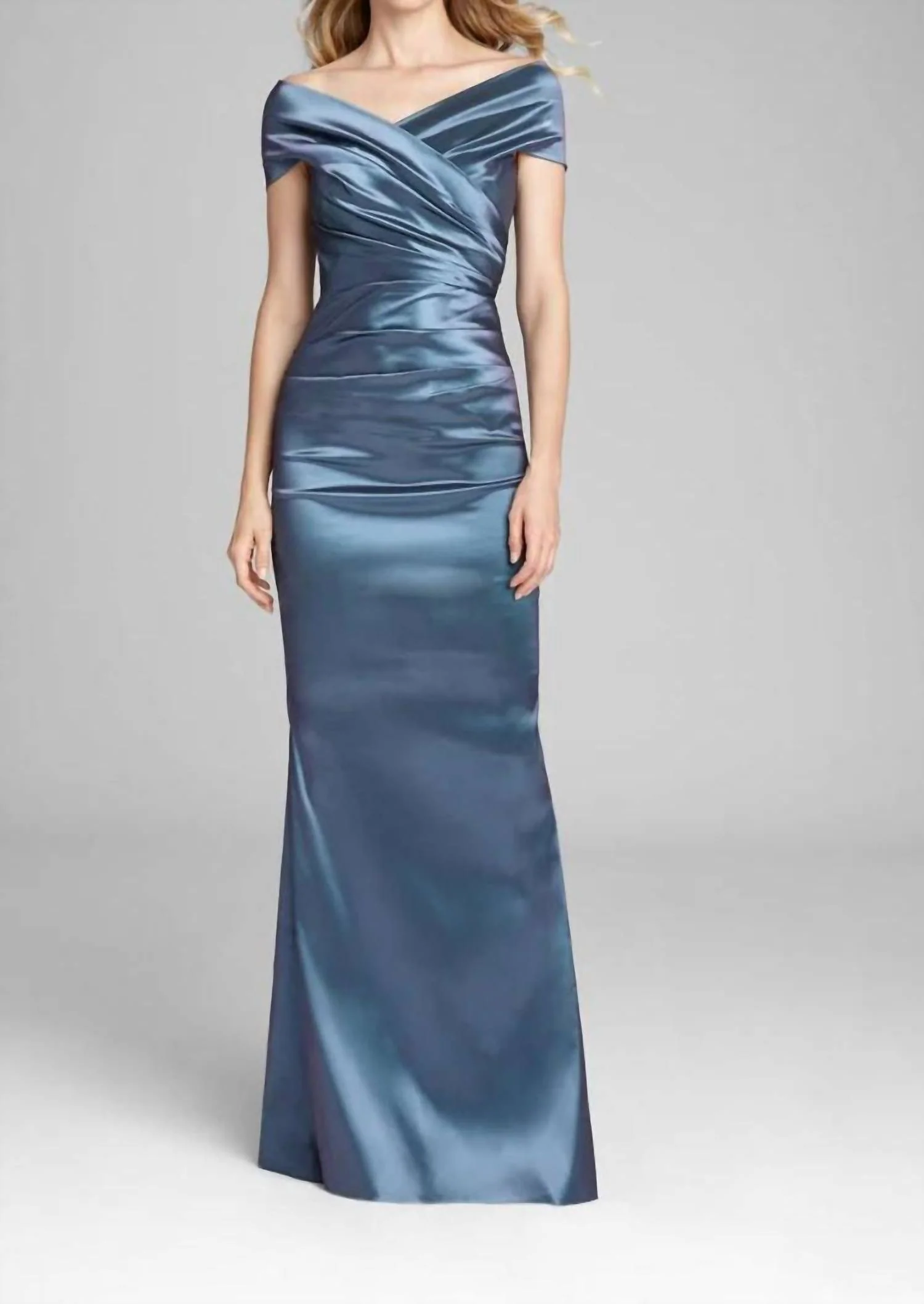 Ruched Gown In Slate