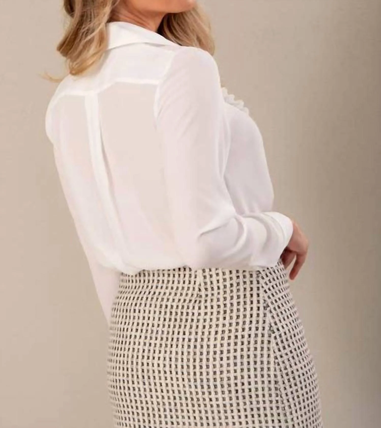 Ruffle Blouse In White - Image 3