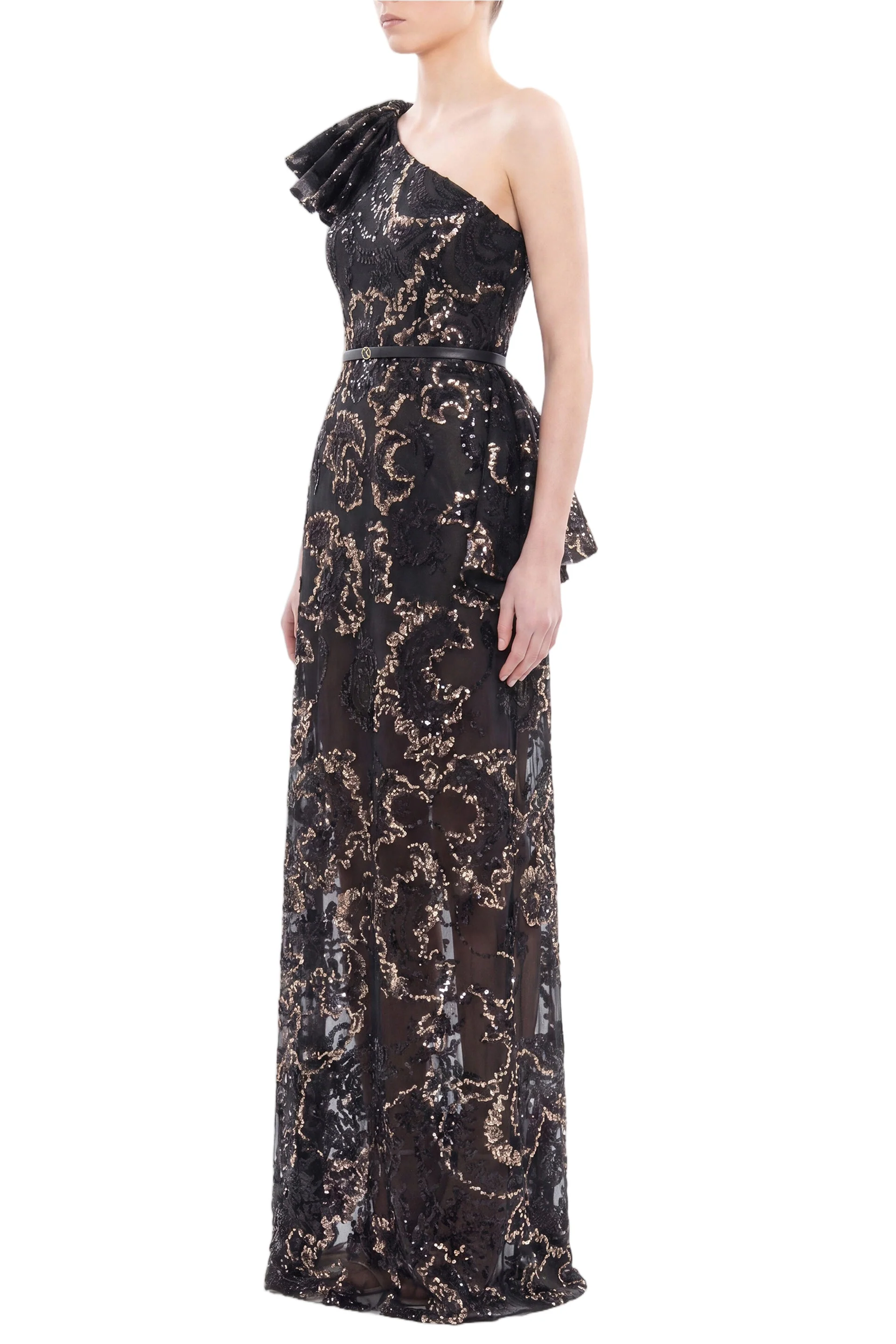 Ruffle Embroidered Long Dress - Image 3