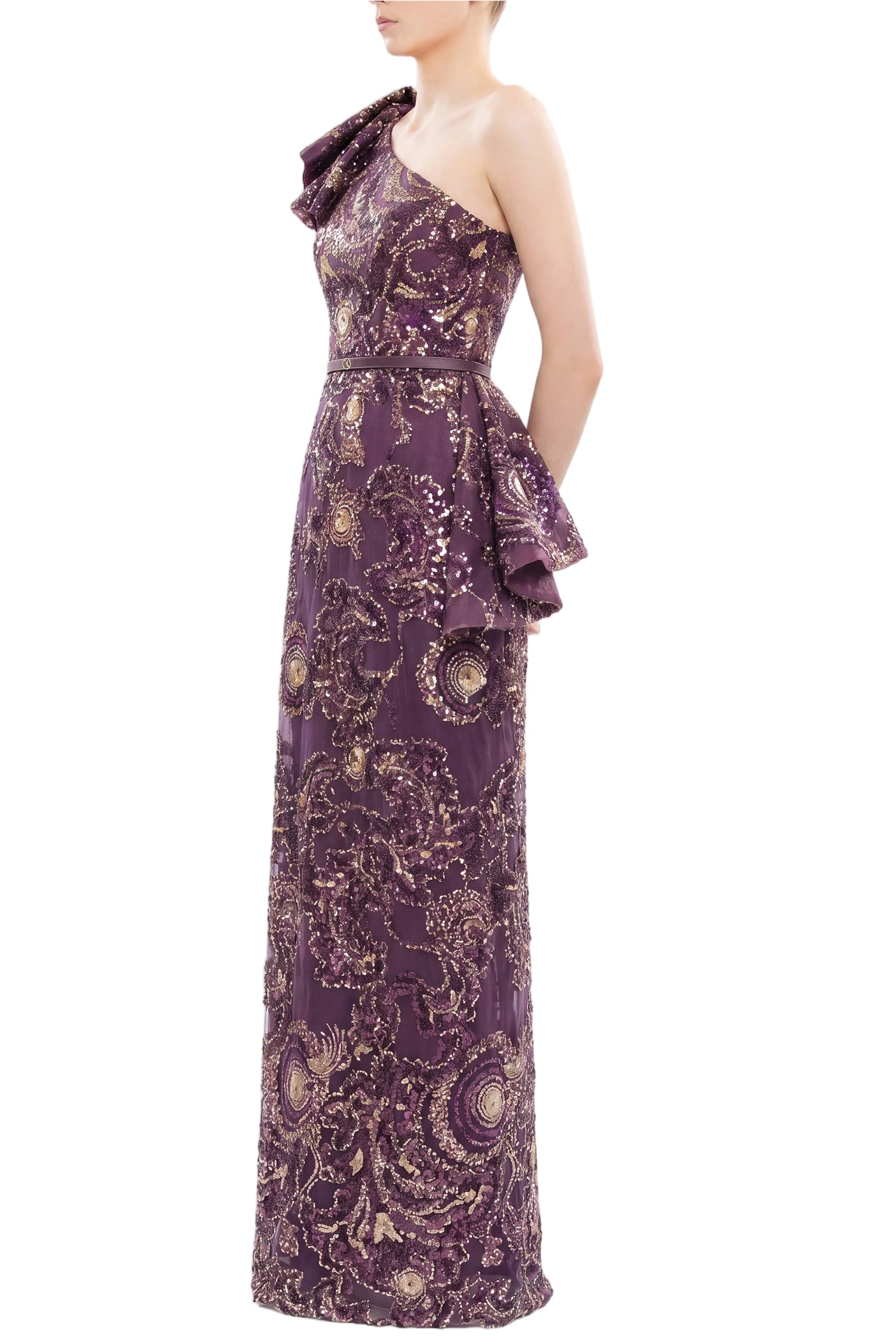 Ruffle Embroidered Long Dress - Image 3