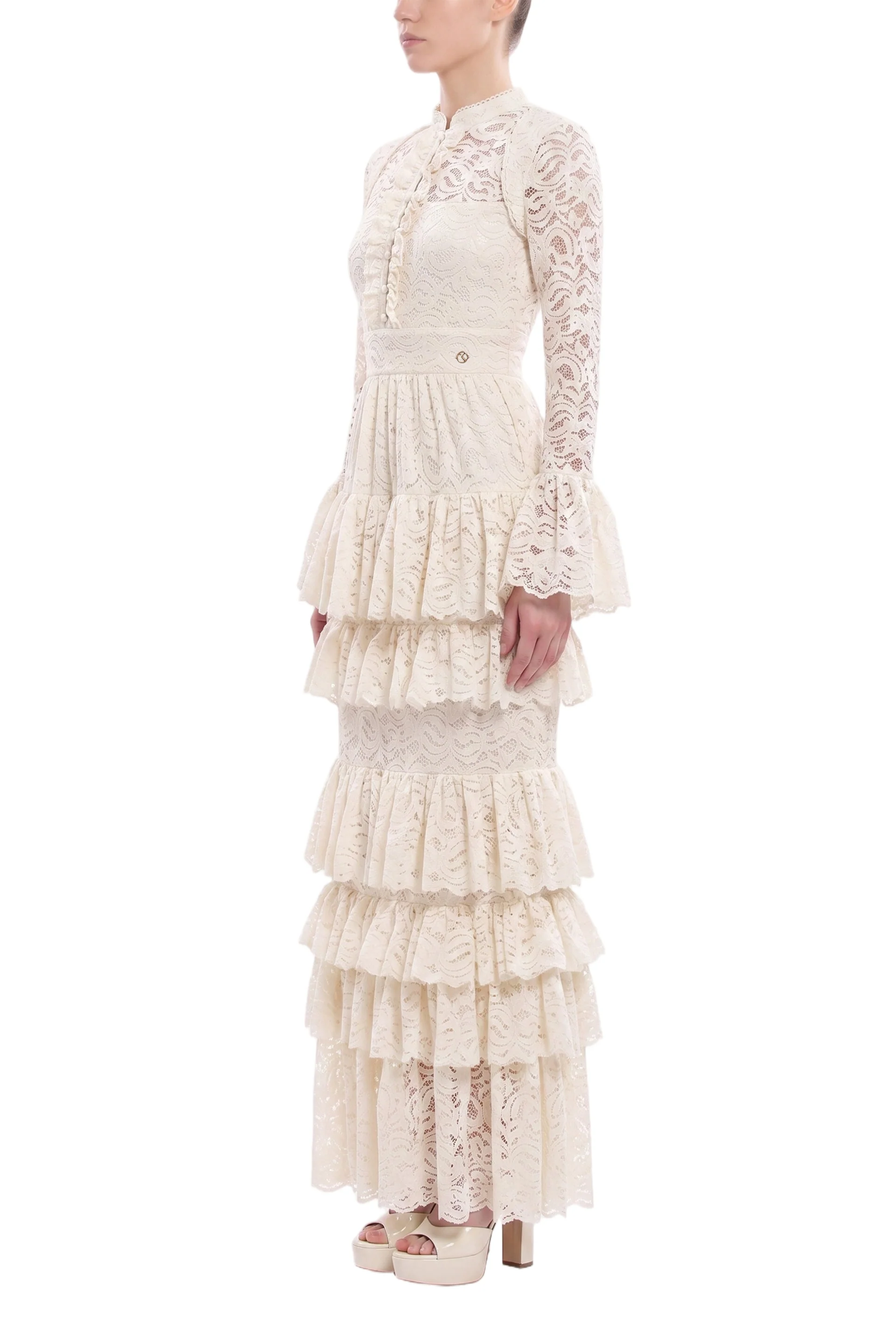 Ruffled Lace Long Dress - Image 2