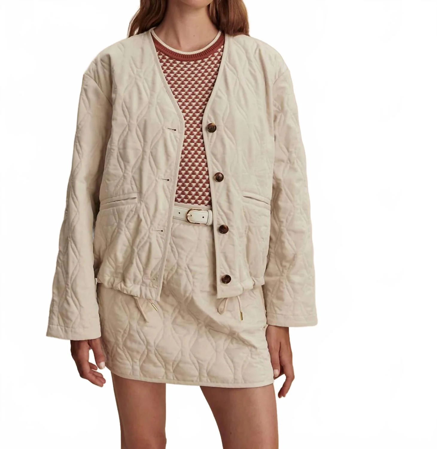 Saba Quilted Jacket In Oatmilk
