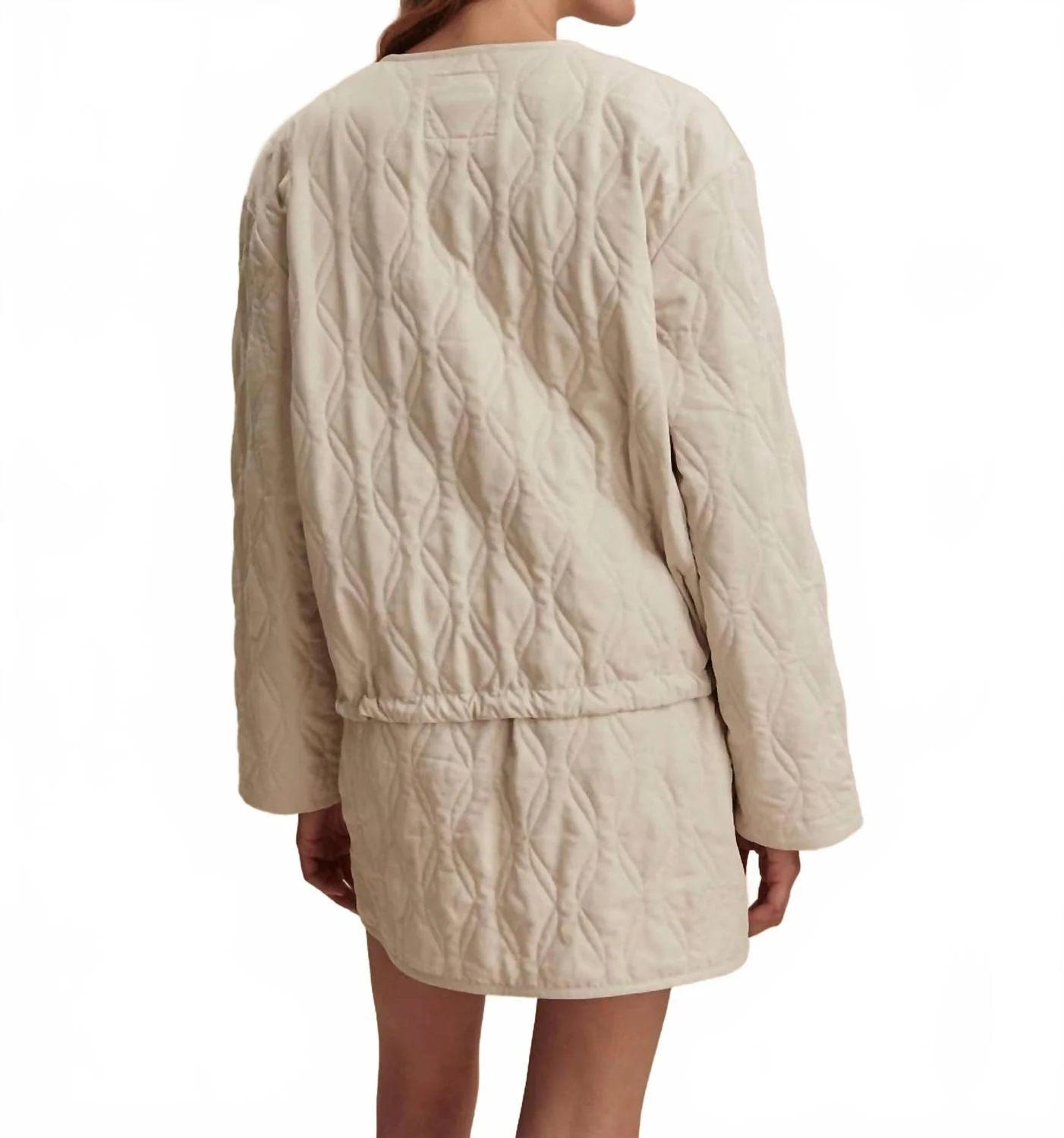 Saba Quilted Jacket In Oatmilk - Image 2