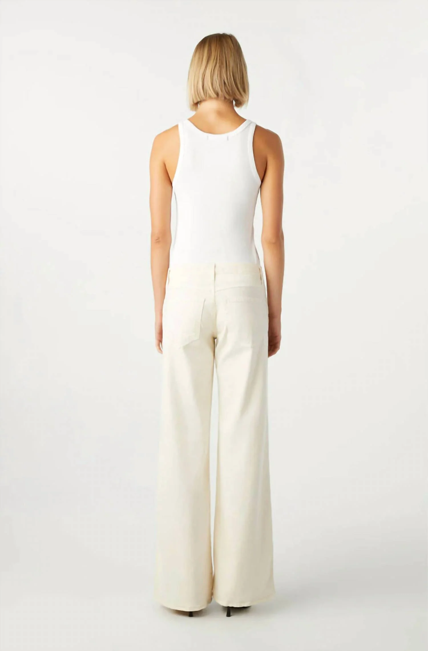 Sabine Wide-Leg Jeans In Bone - Image 3