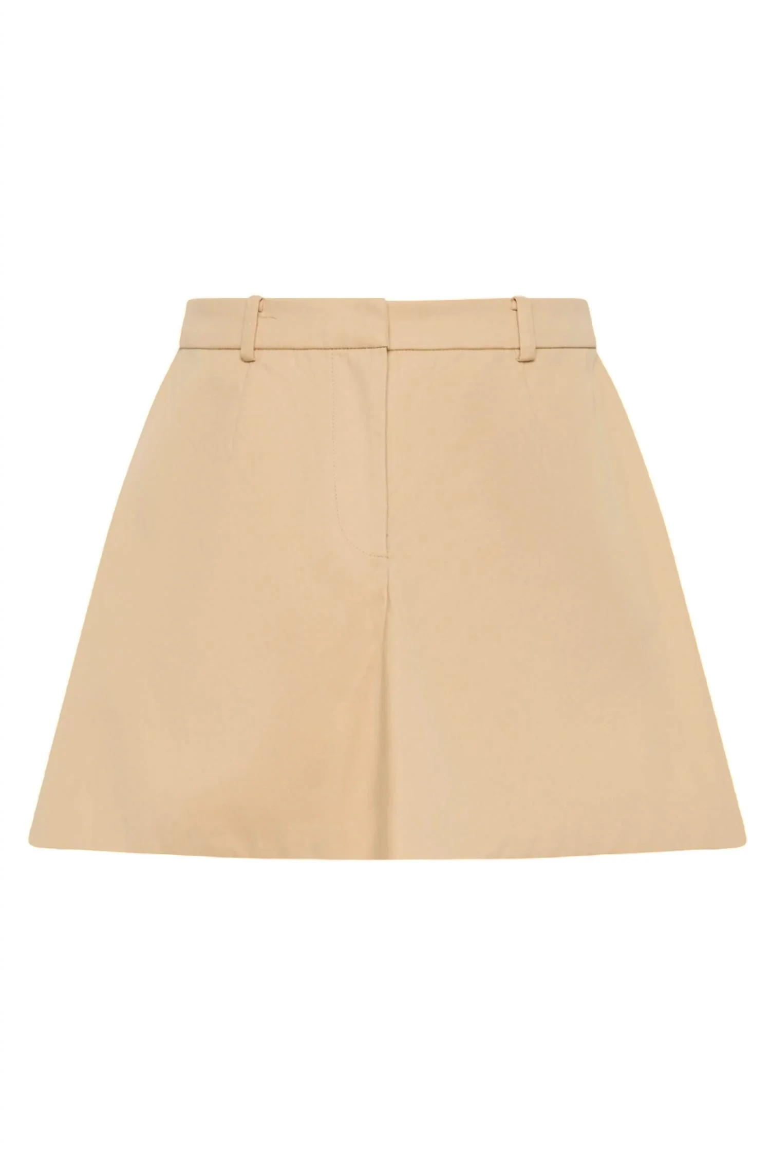 Sable Cotton A-Line Mini Skirt In Fawn - Image 4