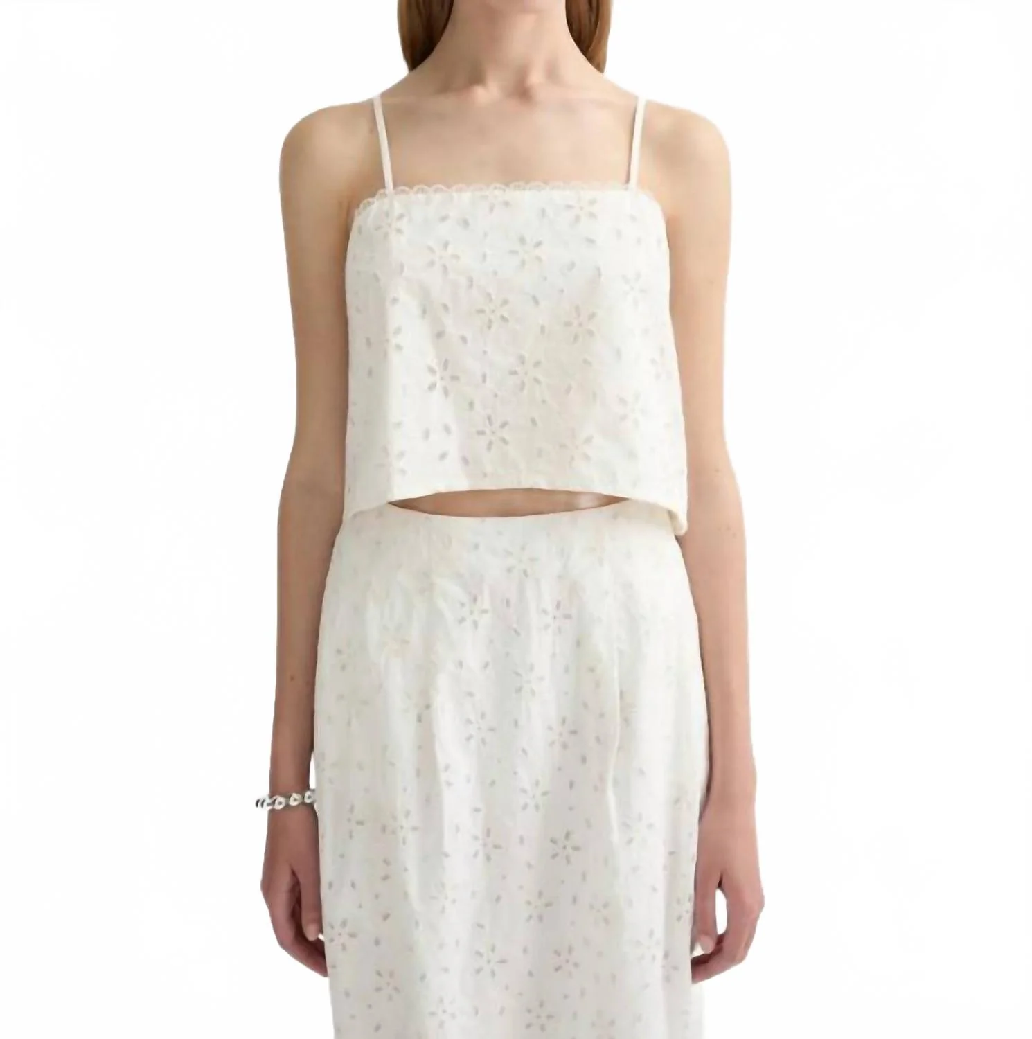 Salma Embroider Top In Vintage White - Image 4