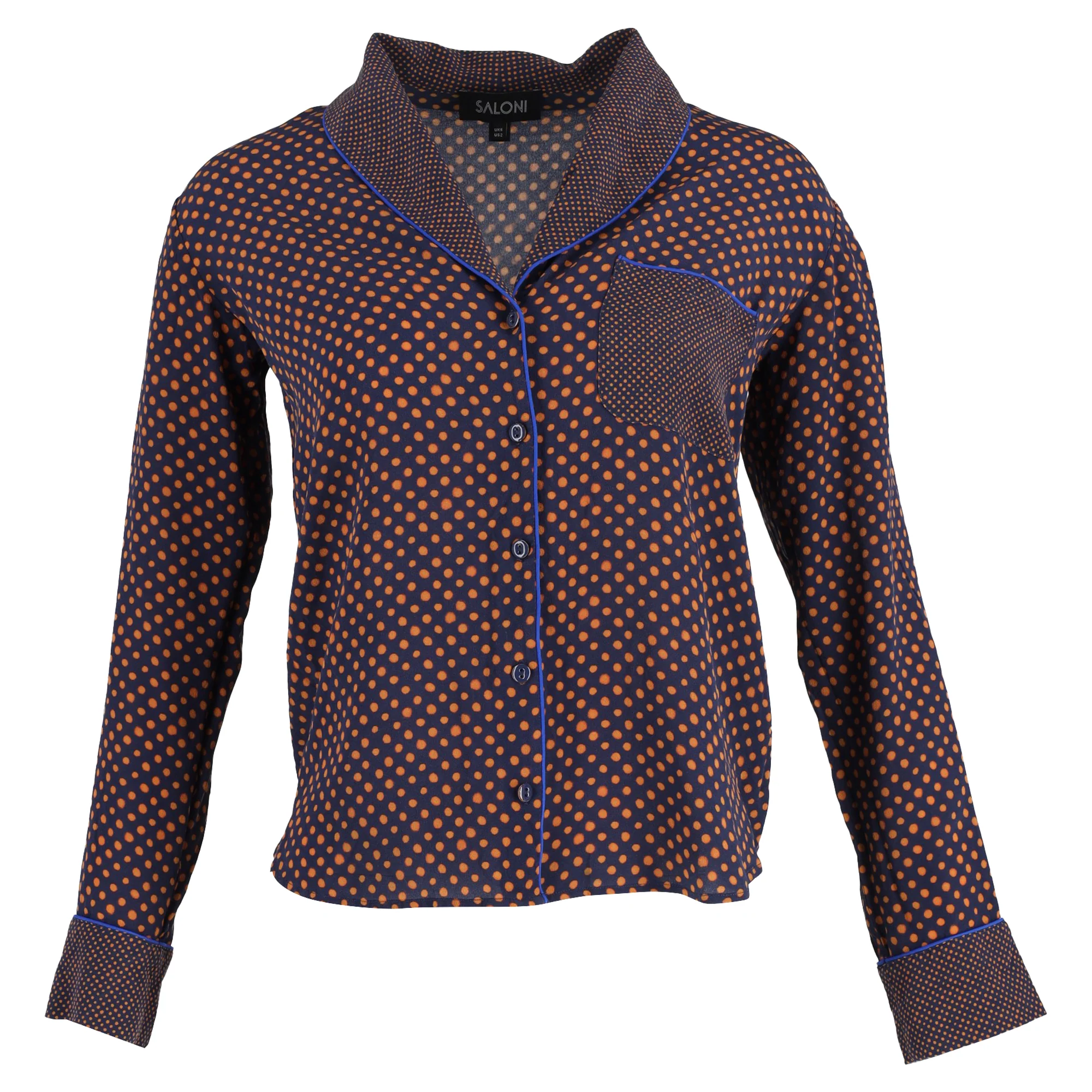 Saloni Peggy Printed Button Down Shirt in Multicolor Silk