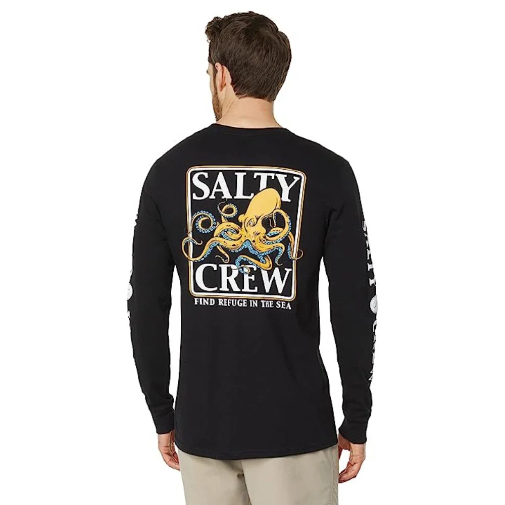 Salty Crew Ink Slinger Shirt Men Black Graphic Long Sleeve Crew Neck DSGL1022 - Image 4