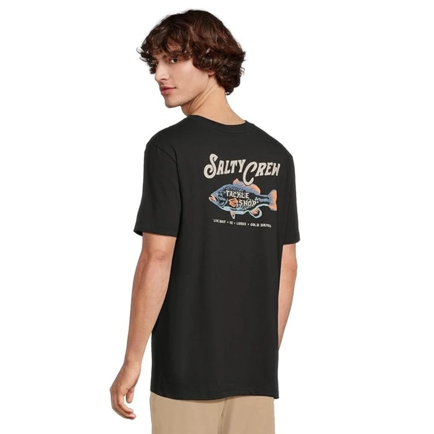 Salty Crew Tackle Shop T-Shirt Mens Black 100% Cotton Short Sleeve JDM2613 - Image 3