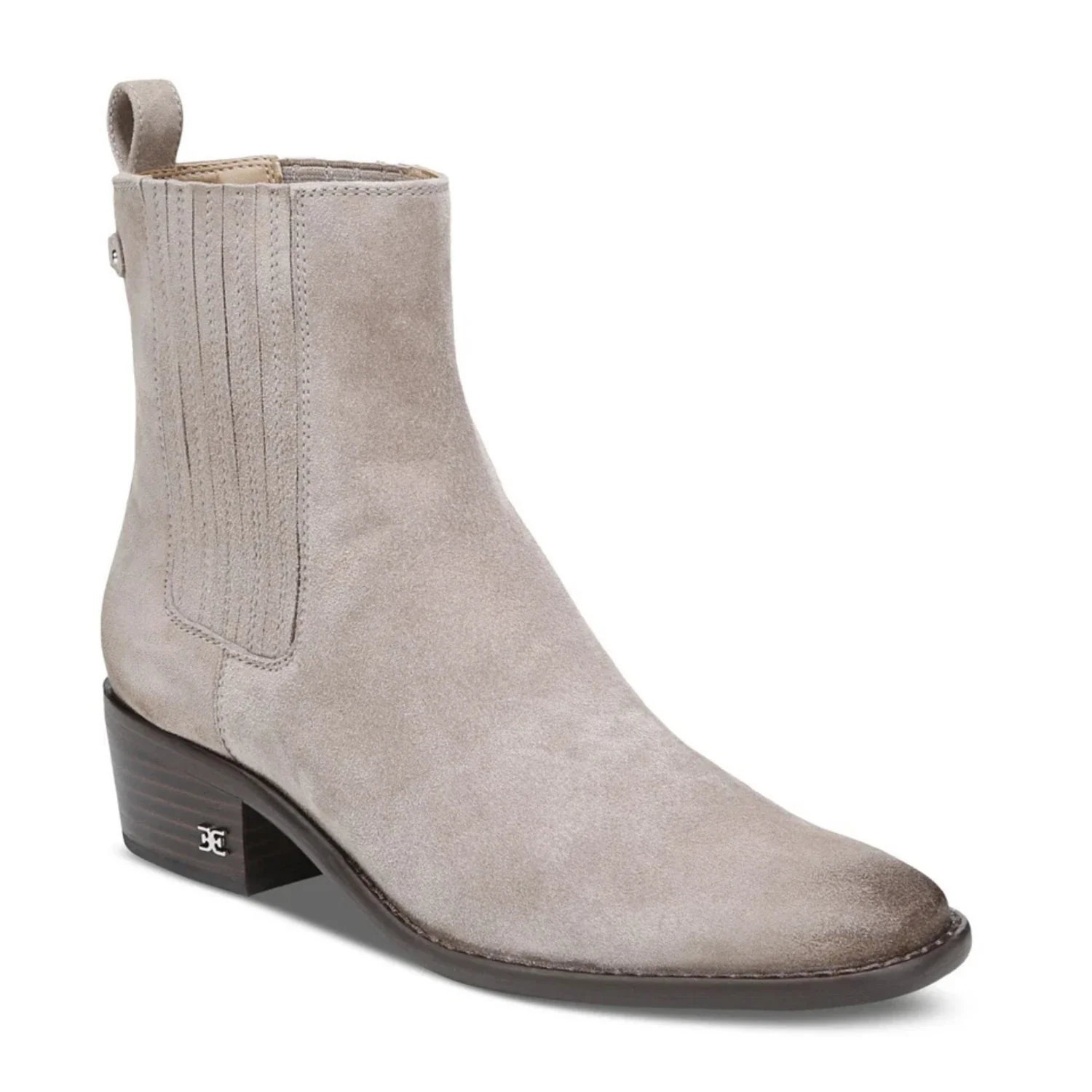 Sam Edelman Bronson Boots Women's Gray Block Heel Ankle Bootie HTAT1276