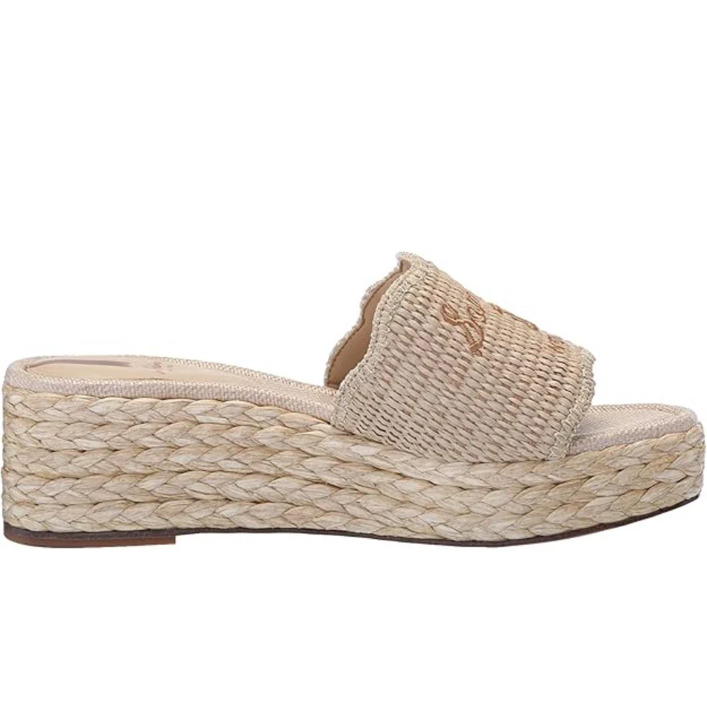 Sam Edelman Camila J0291M2251 Sandal Women Beige Wedge Heel Slip-On HTAT1015 - Image 2