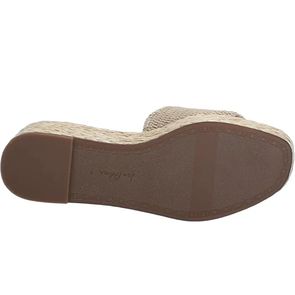 Sam Edelman Camila J0291M2251 Sandal Women Beige Wedge Heel Slip-On HTAT1015 - Image 5