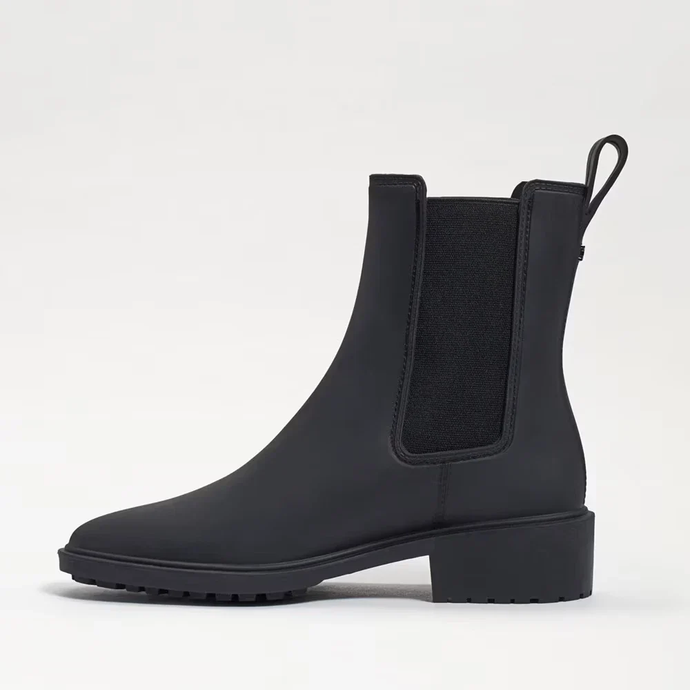 Sam Edelman Sue Booties Womens Black Almond Toe Slip-On Rain Boots RHS8145 - Image 3