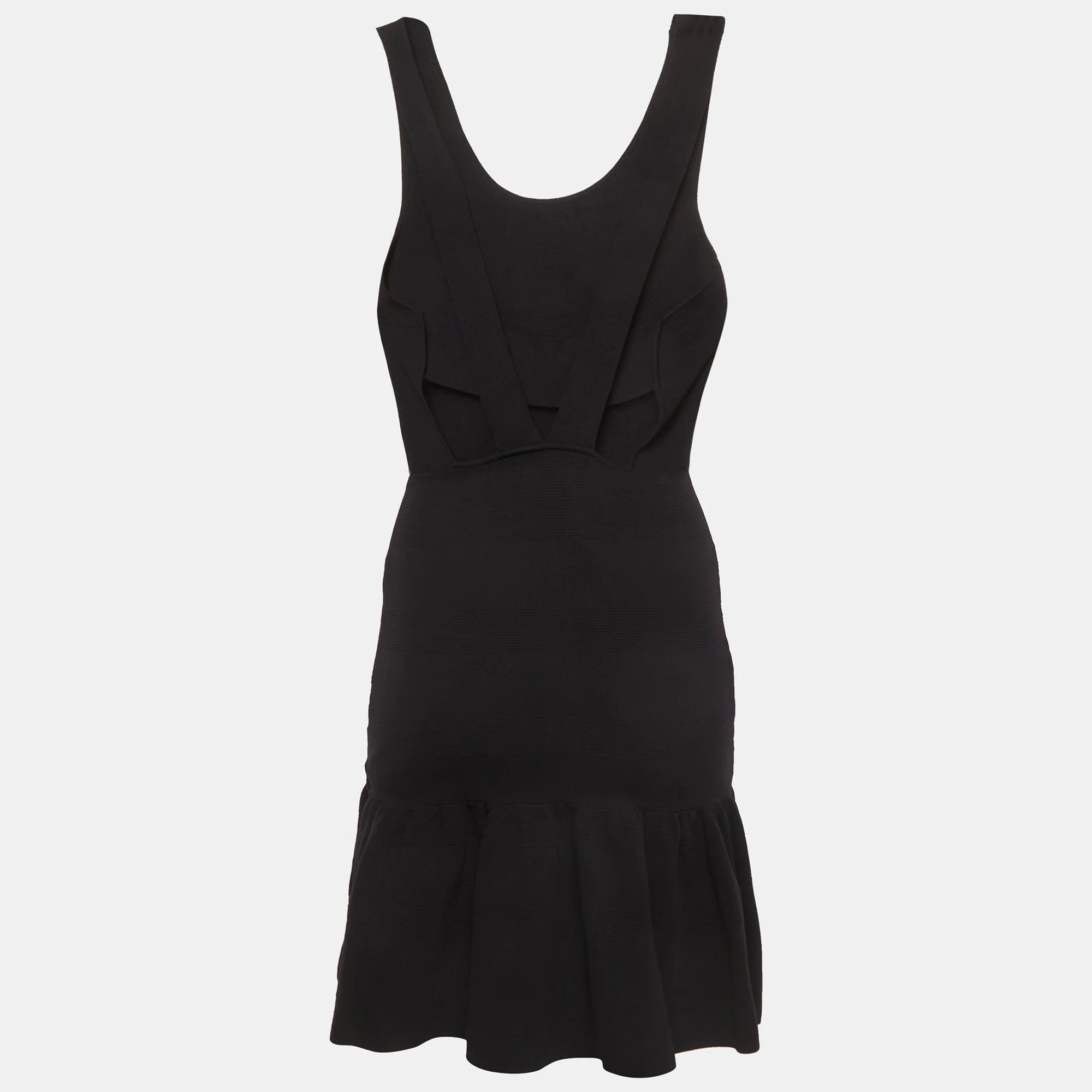Sandro Black Jersey Knit Ruffle Hem Mini Dress - Image 3