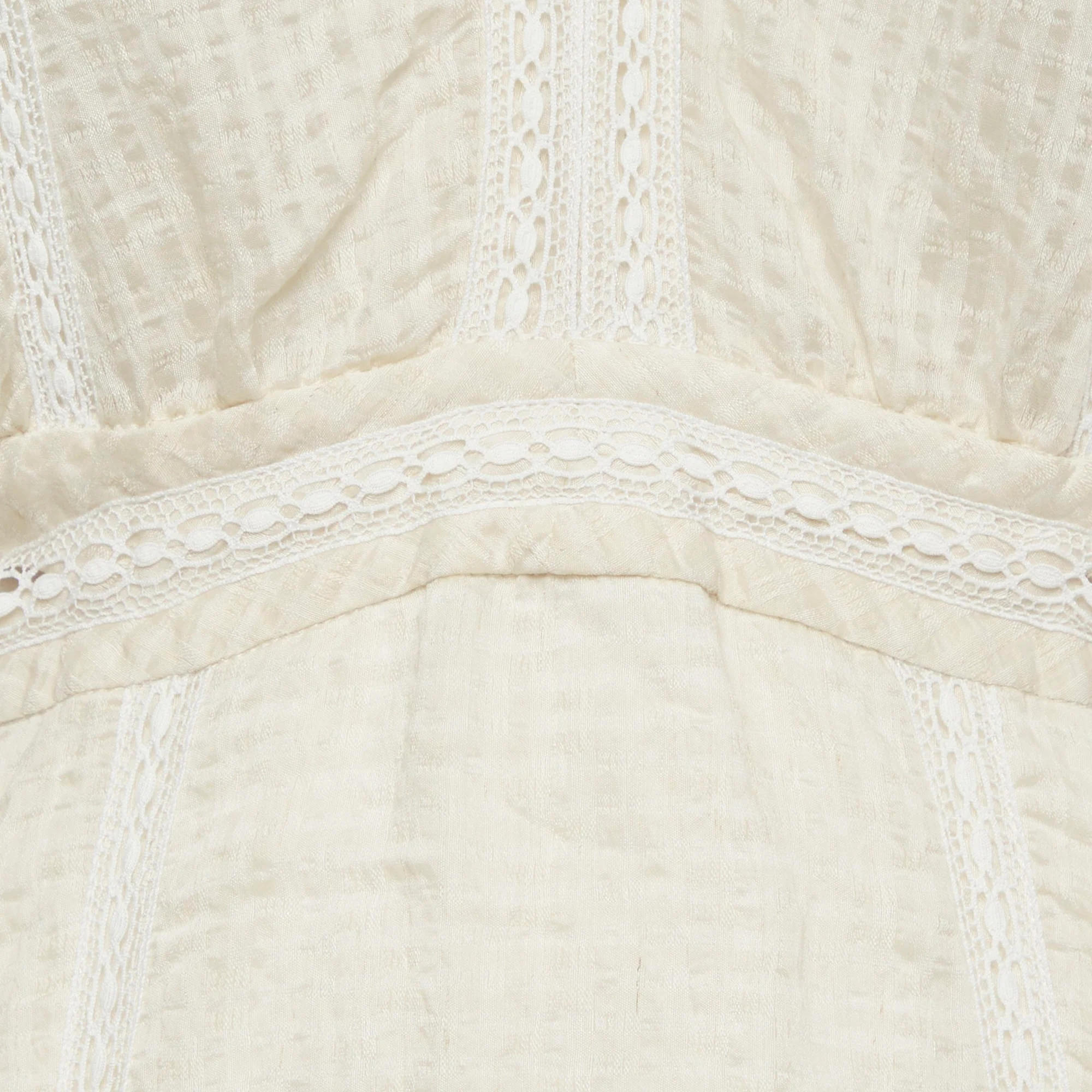 Sandro Cream Seersucker Alaya Cutout Mini Dress - Image 4
