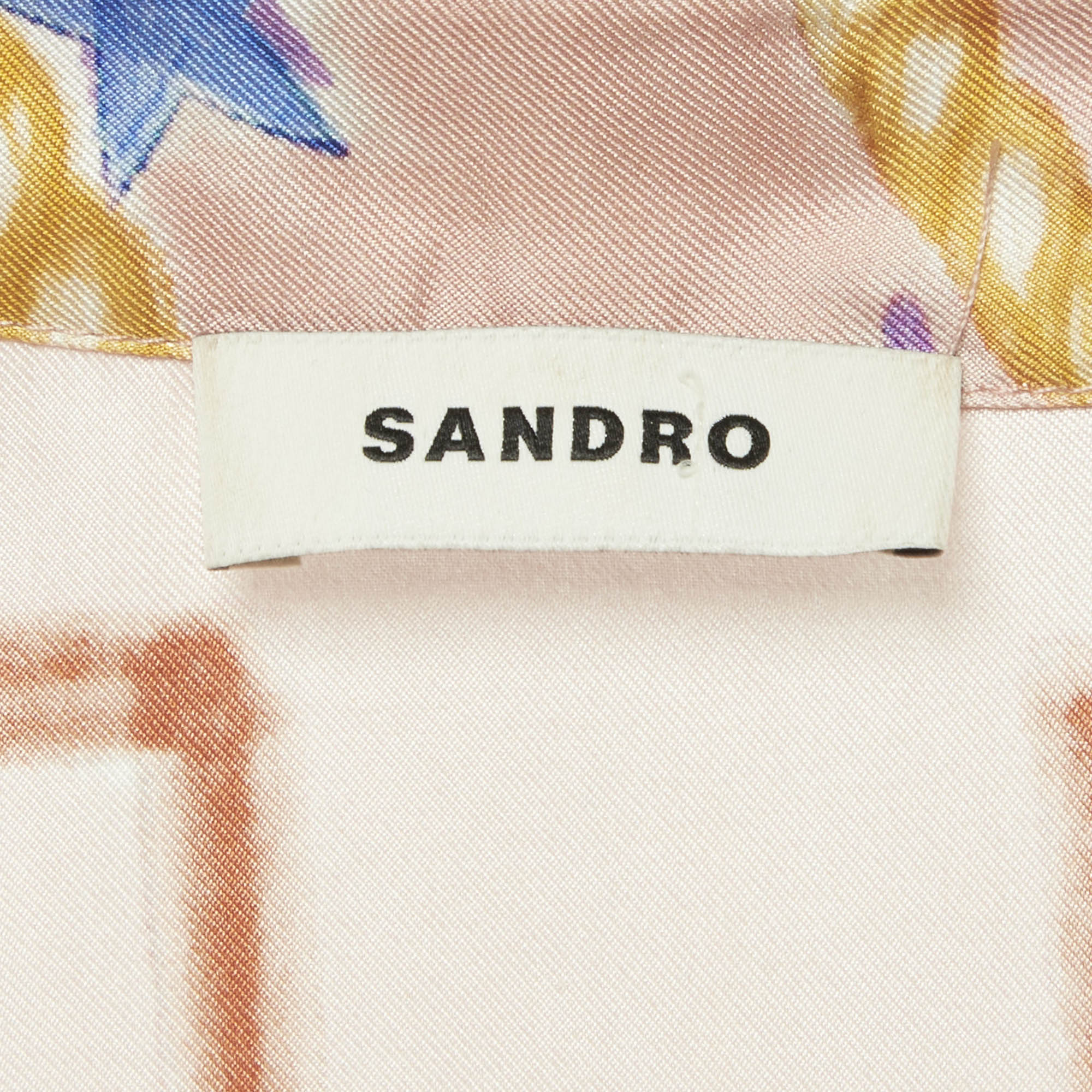 Sandro Multicolour Graphic Print Sateen Alexiane Mini Dress - Image 5