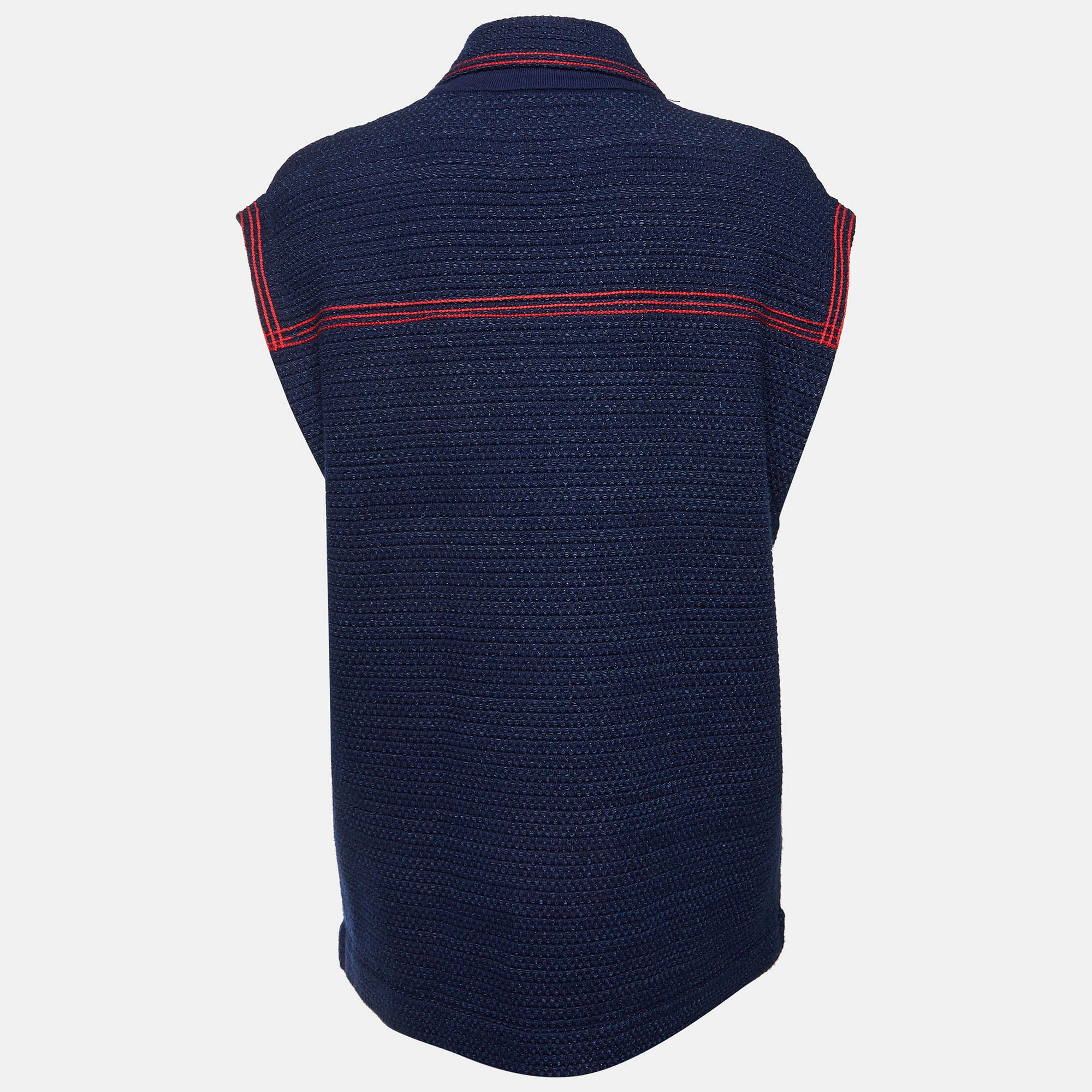 Sandro Navy Blue Knit Clovis Sleeveless Coatigan - Image 2