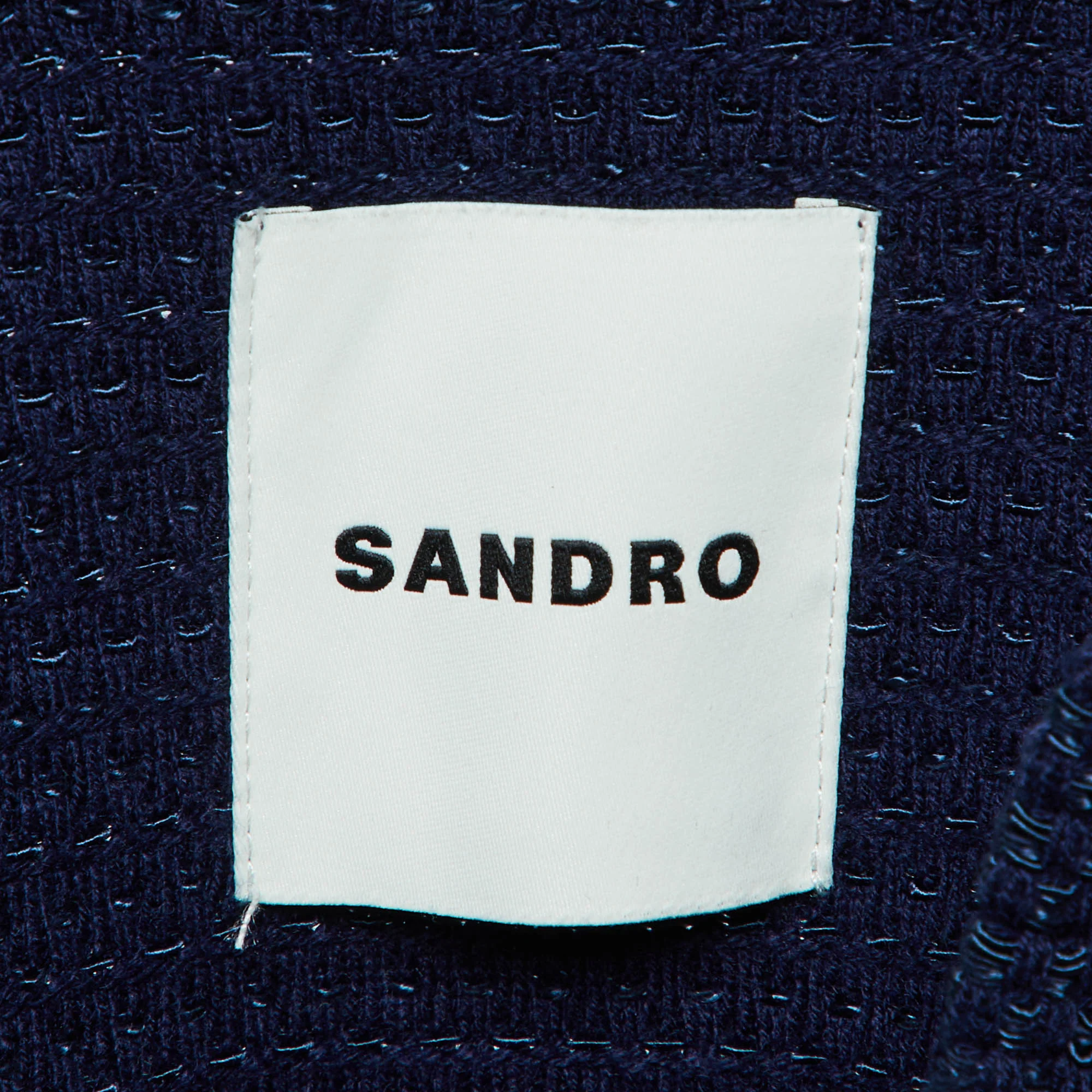 Sandro Navy Blue Knit Clovis Sleeveless Coatigan - Image 4
