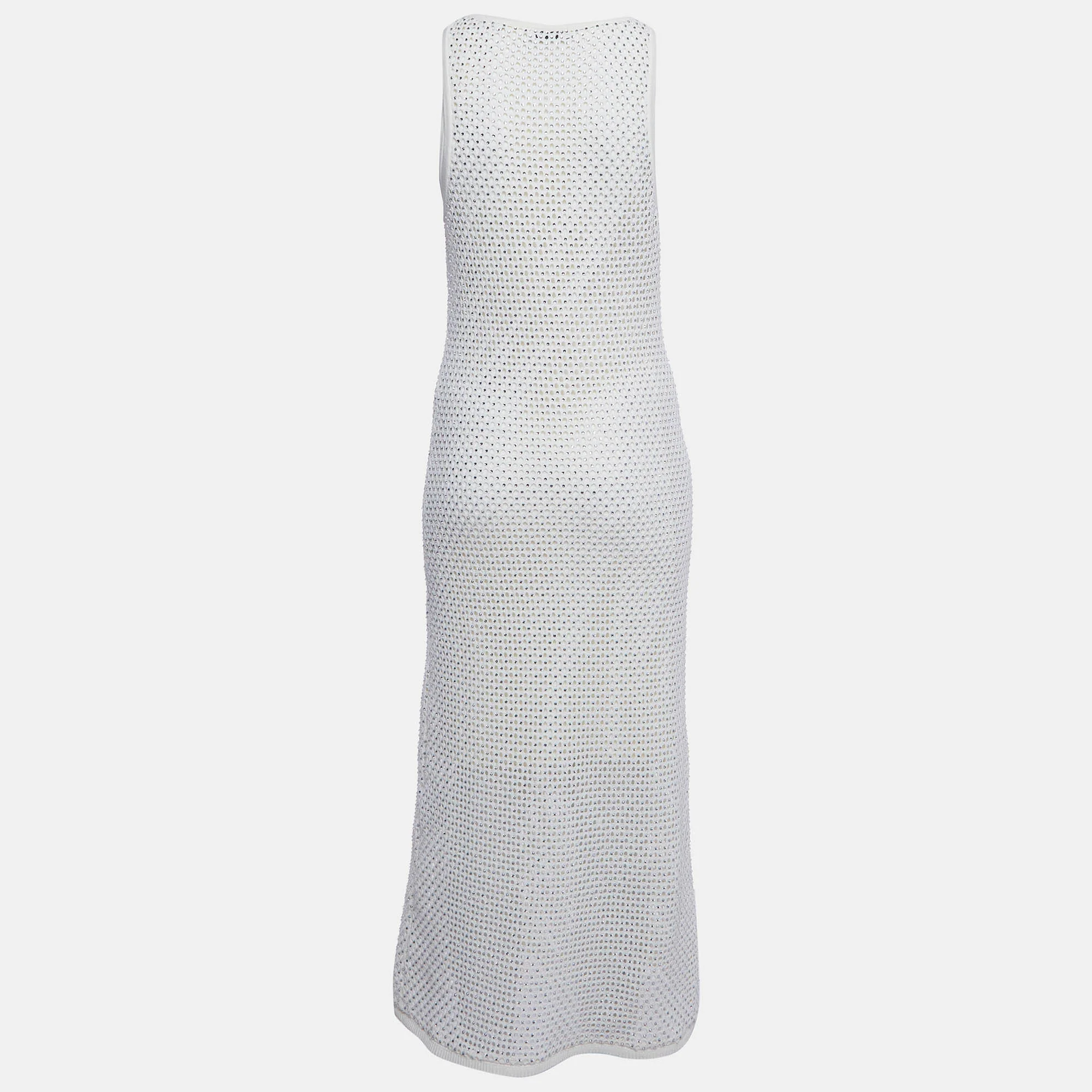 Sandro Off White Knit Embellished Maxi Dress - Image 3