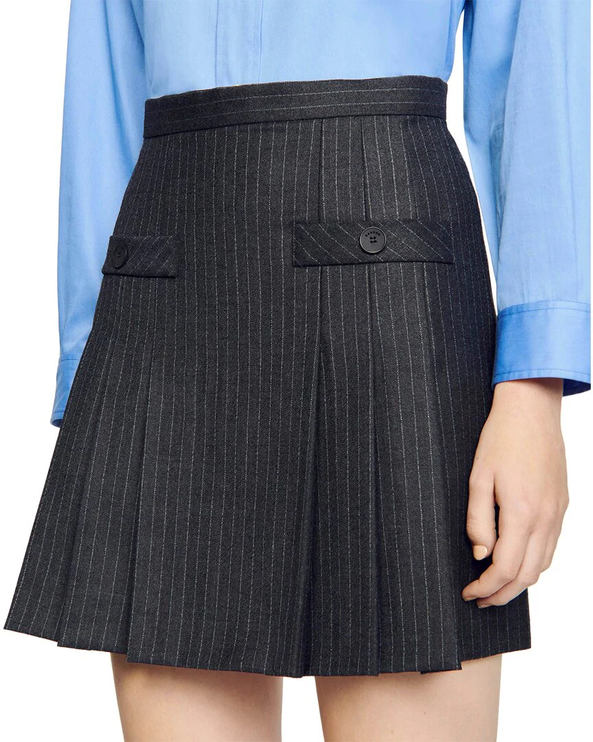 Sandro Omen Wool Skirt - Image 2