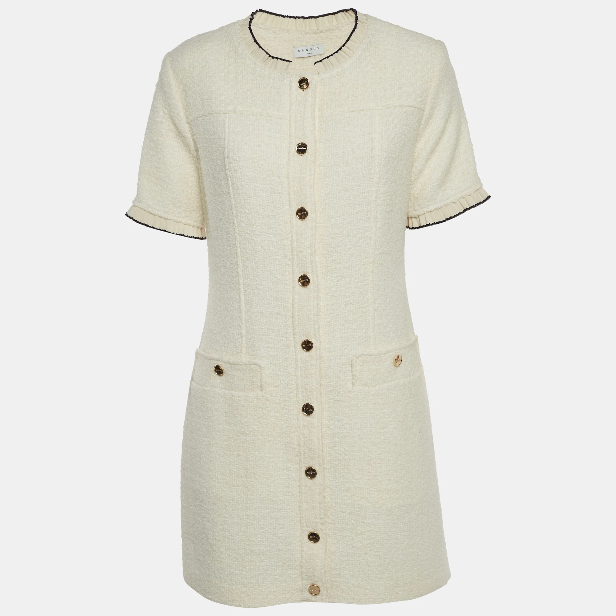 Sandro White Tweed Molly Mini Dress