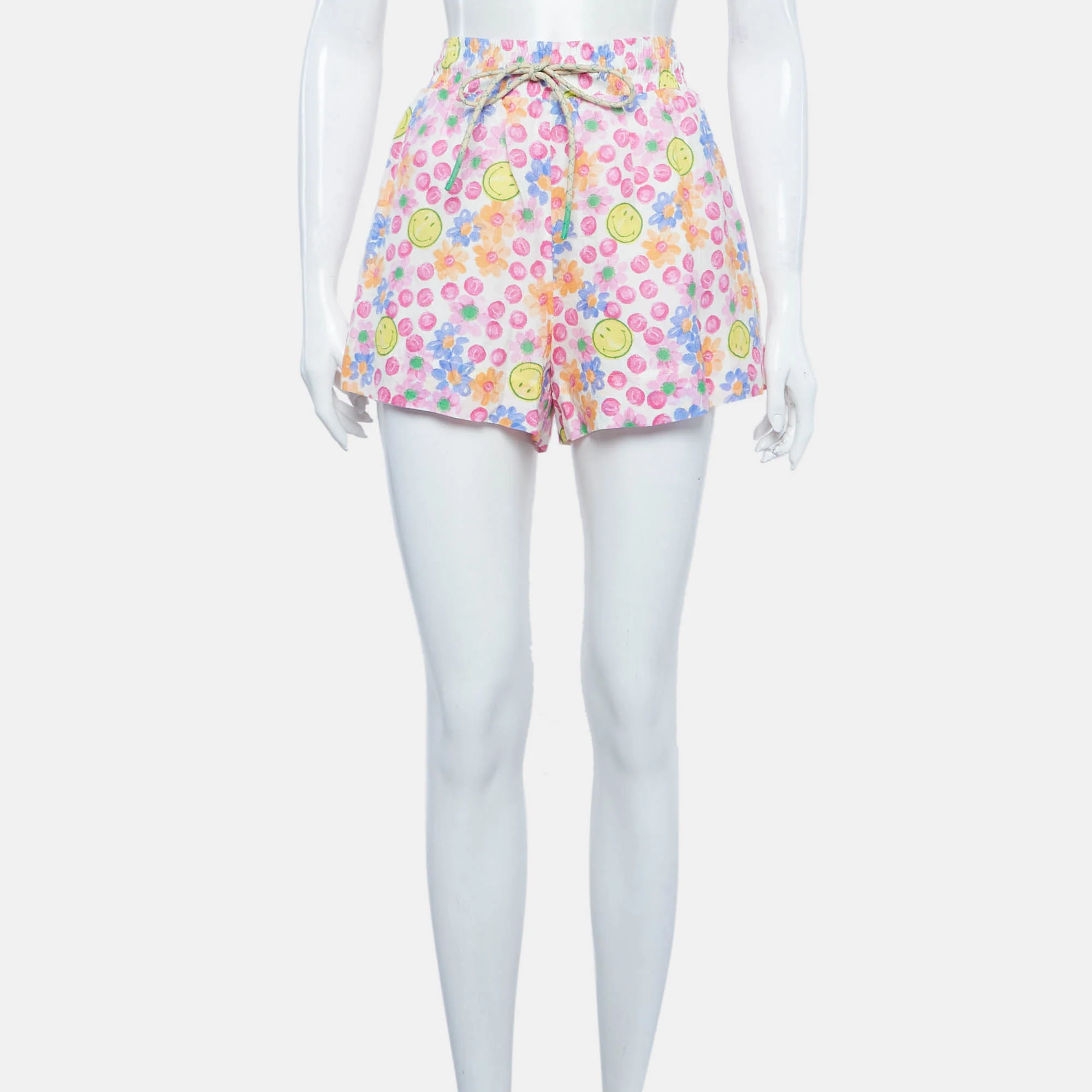 Sandro X Smiley Pink Floral Print Linen Blend Shorts - Image 2