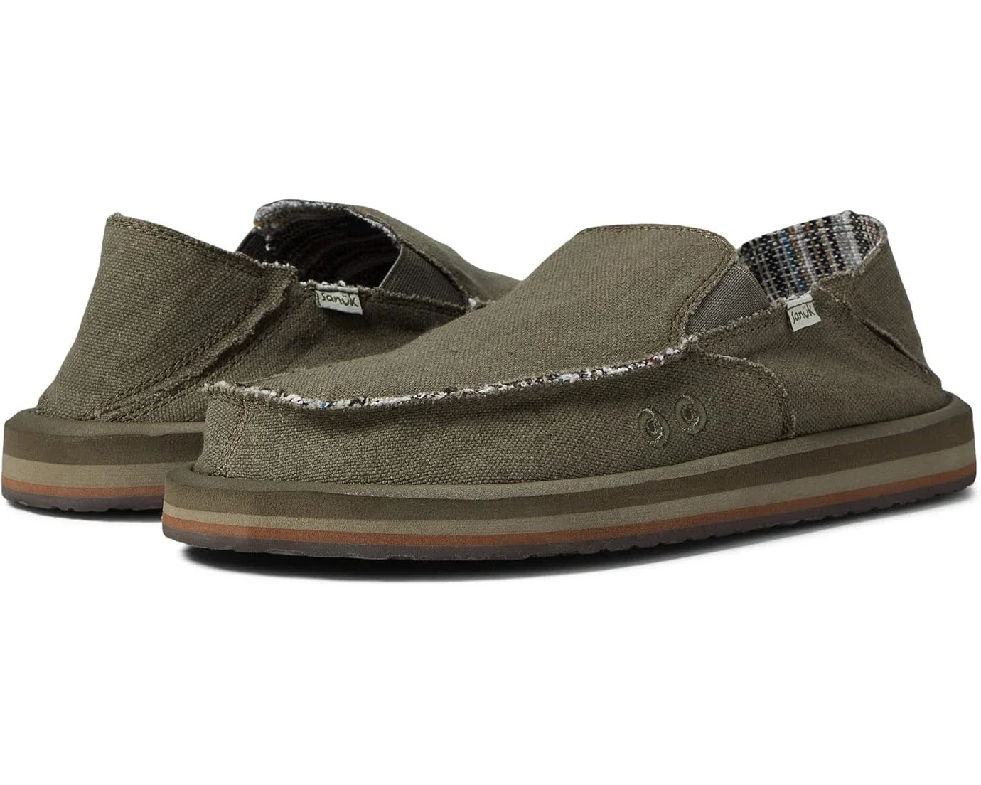 Sanuk Sidewalk Surfer 1117753-ARM Men's Army Slip On Casual Shoes ZAP2325