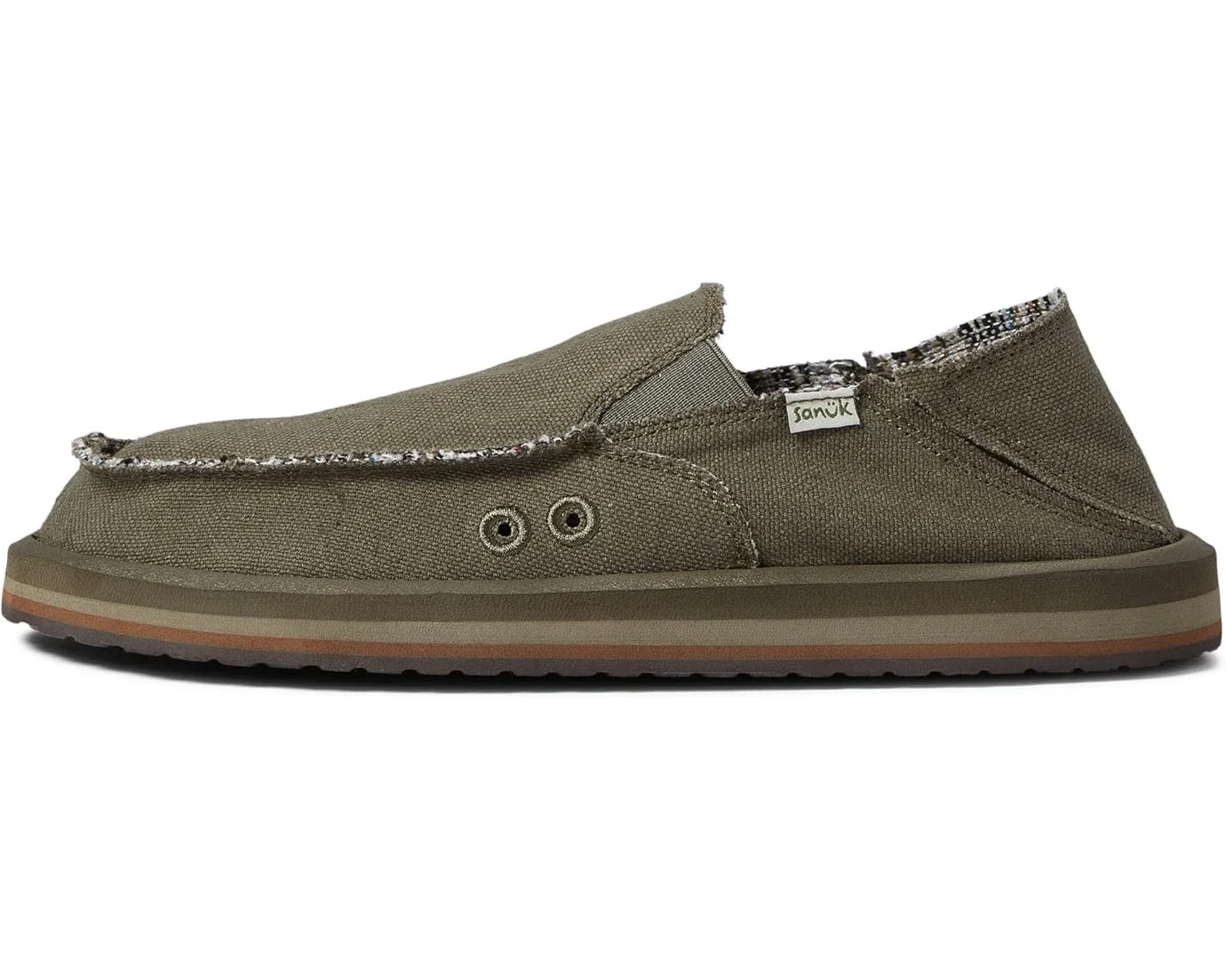 Sanuk Sidewalk Surfer 1117753-ARM Men's Army Slip On Casual Shoes ZAP2325 - Image 2