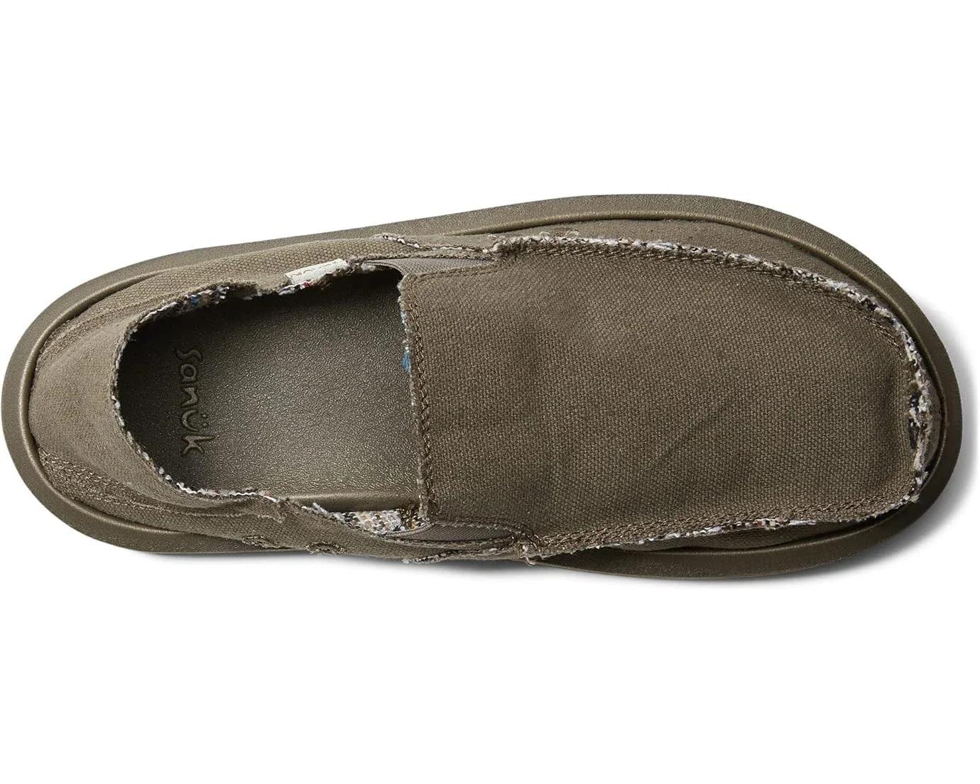 Sanuk Sidewalk Surfer 1117753-ARM Men's Army Slip On Casual Shoes ZAP2325 - Image 4