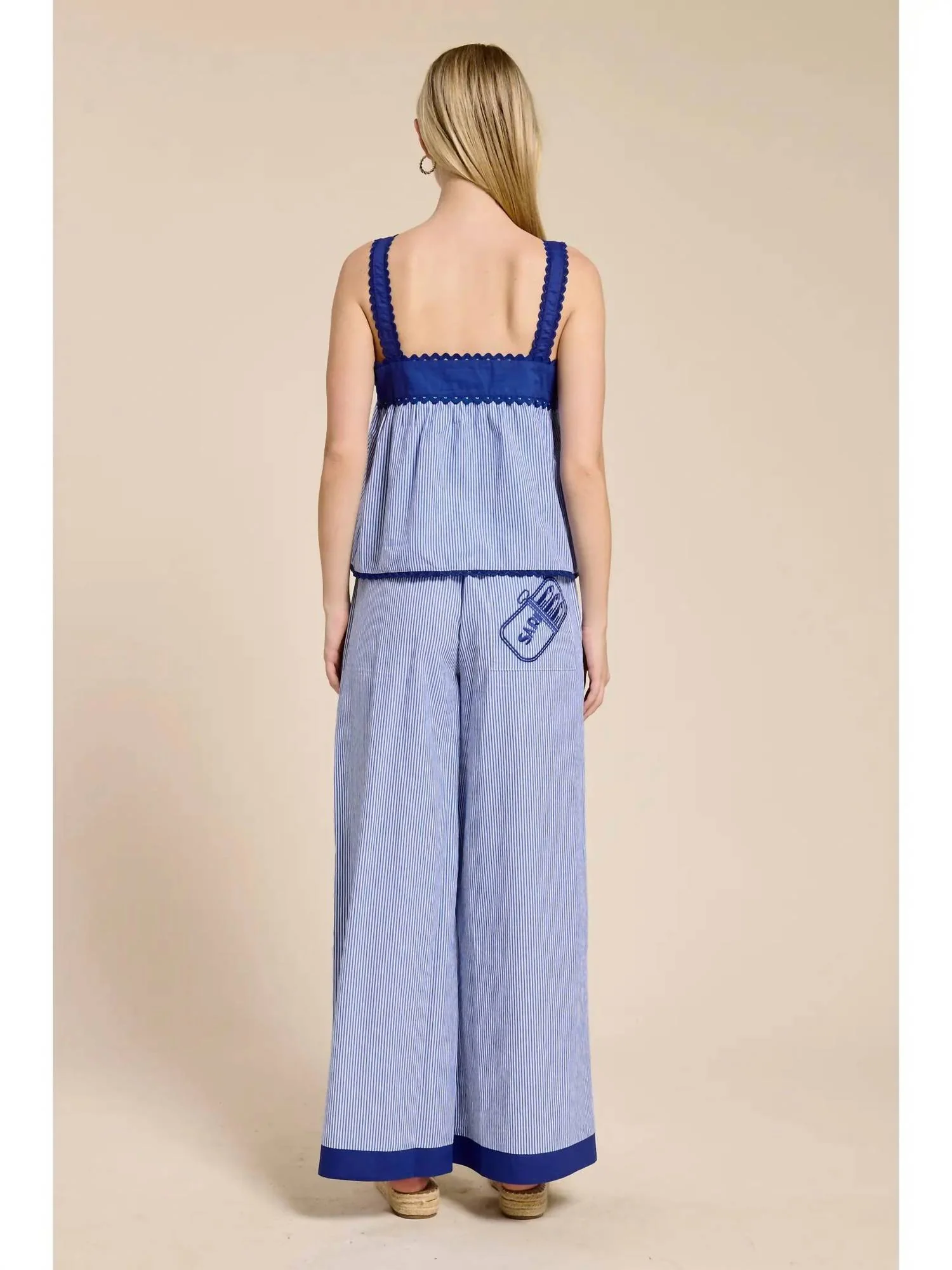 Sardine Striped Tank Top In Blue - Image 2