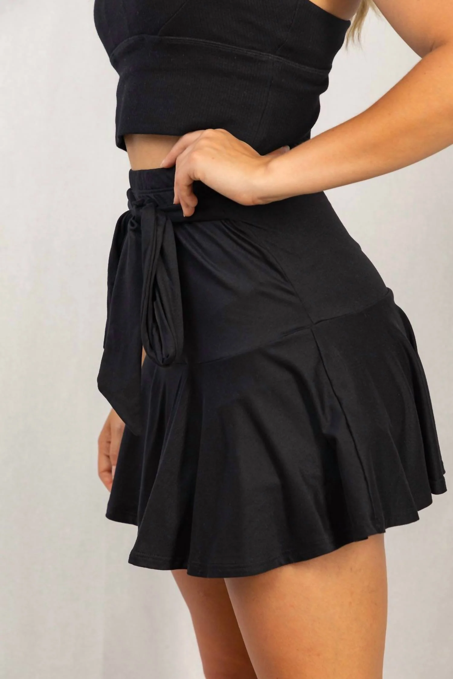 Sassy Tiered Skort In Black - Image 2