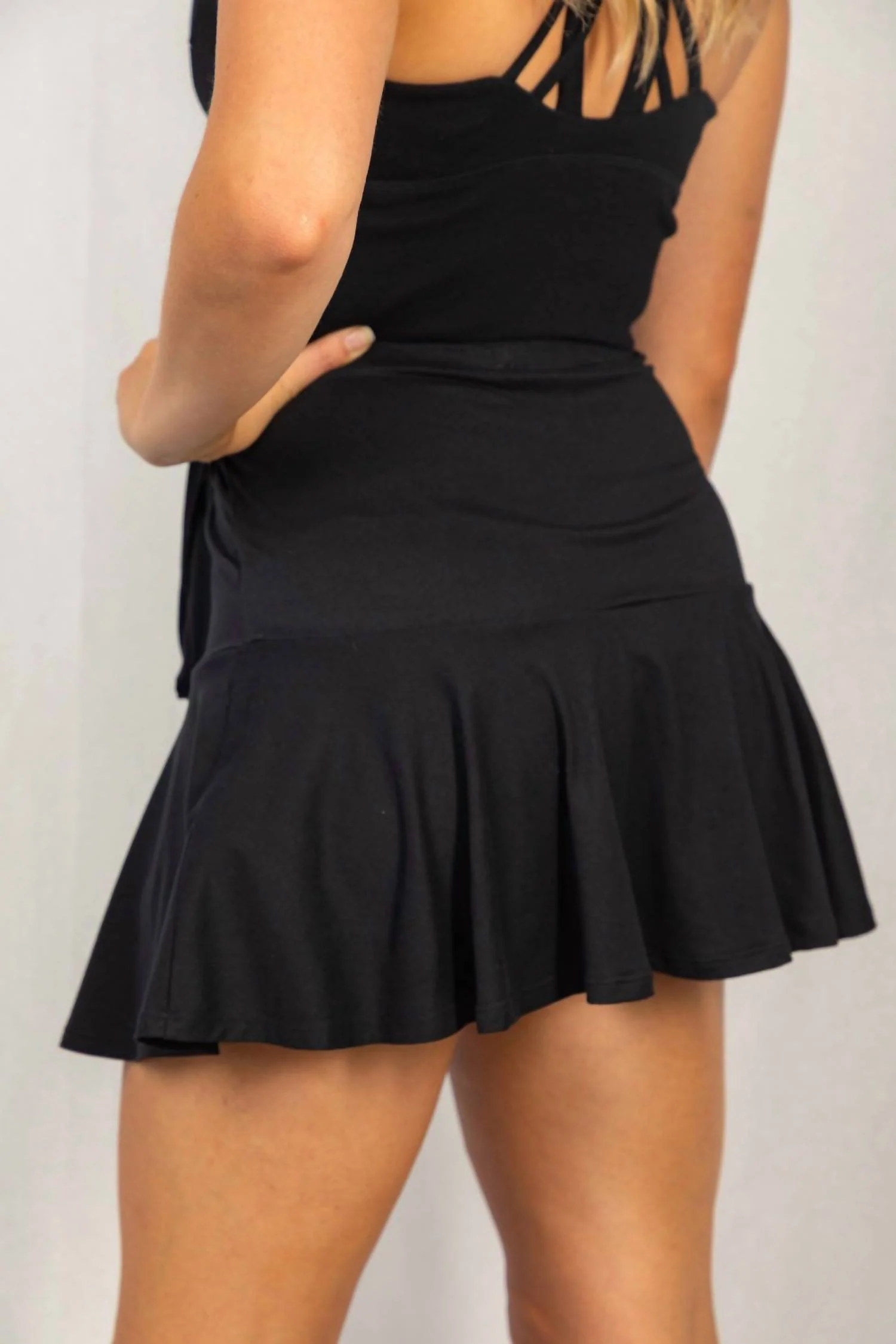 Sassy Tiered Skort In Black - Image 3
