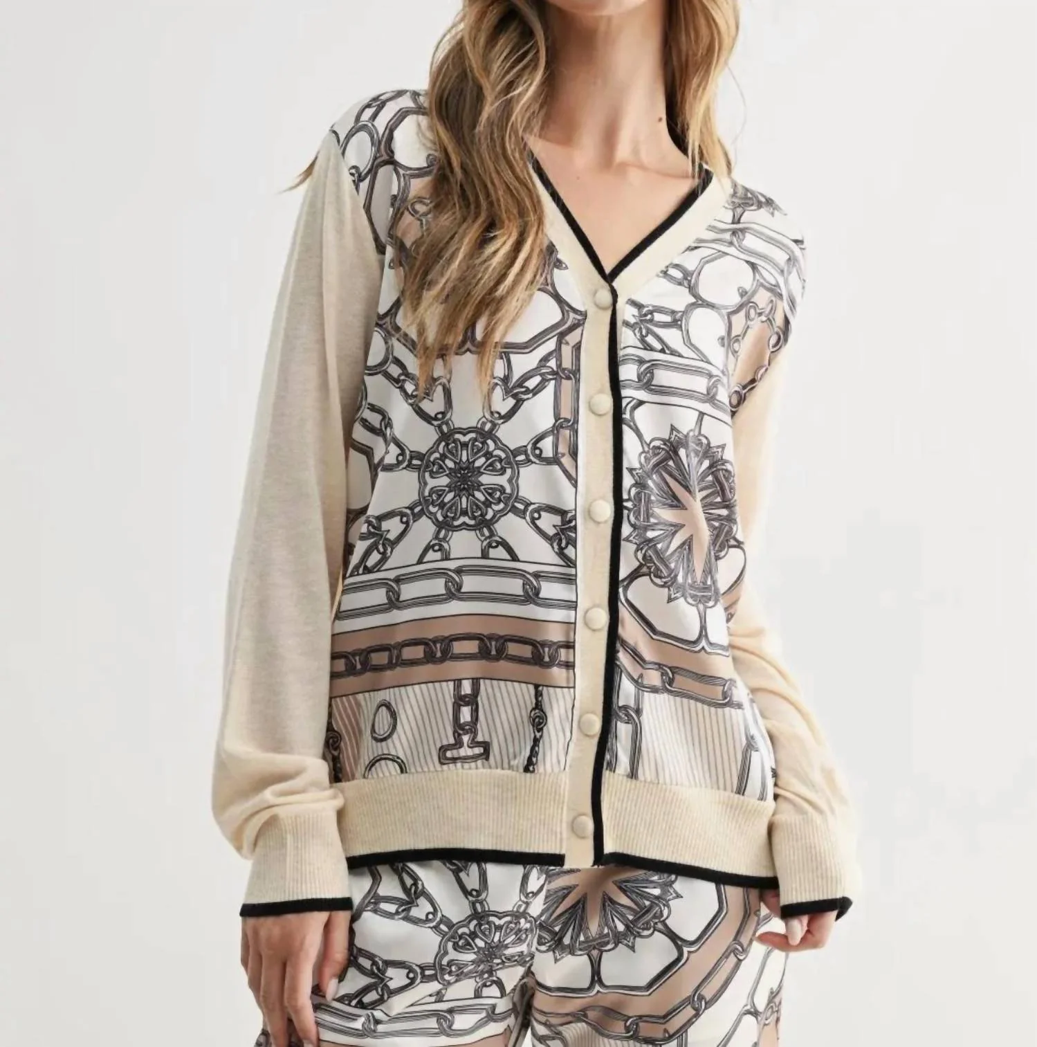 Savanna Cardigan In Taupe - Image 2