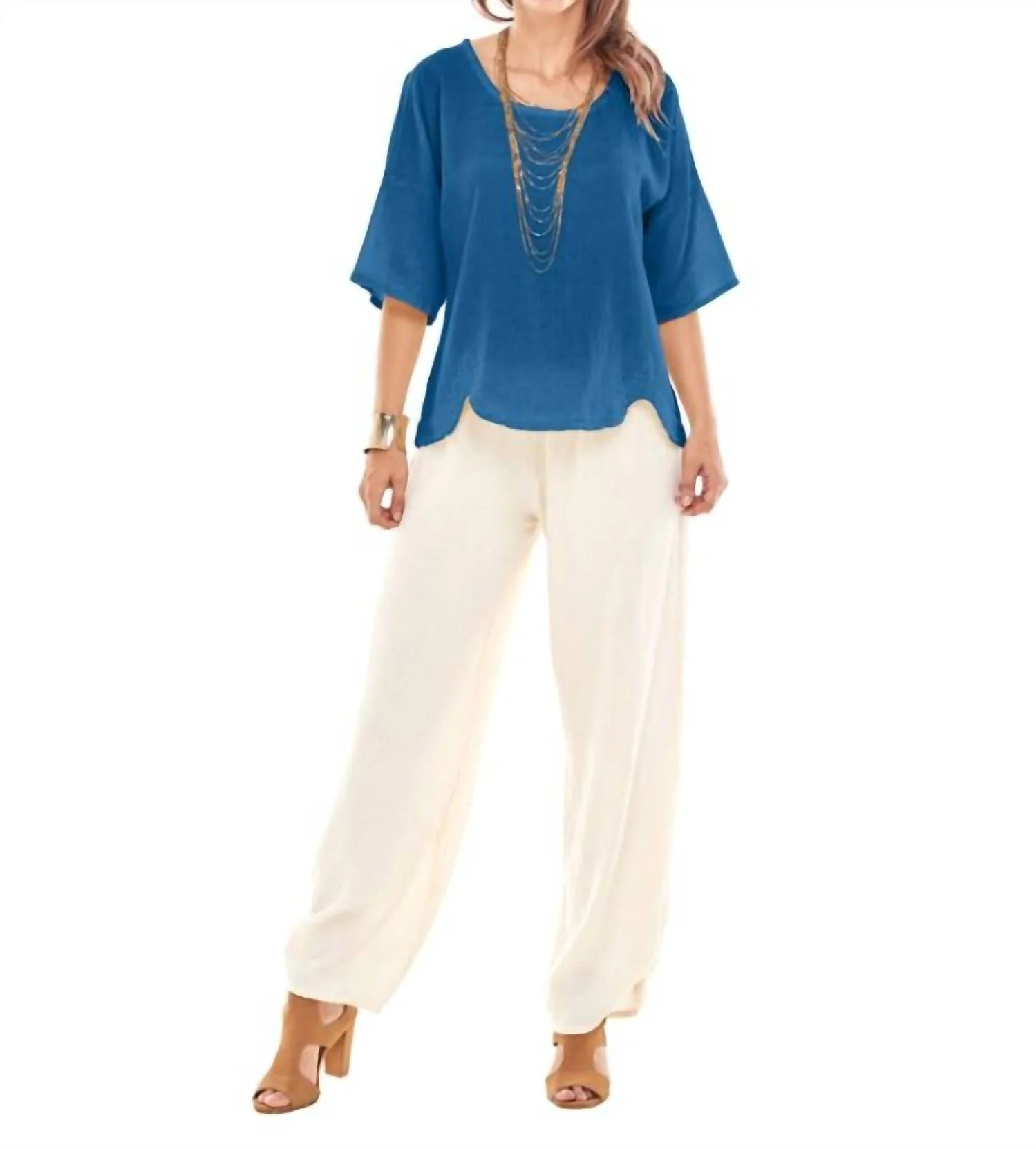 Scallop Top In Azul