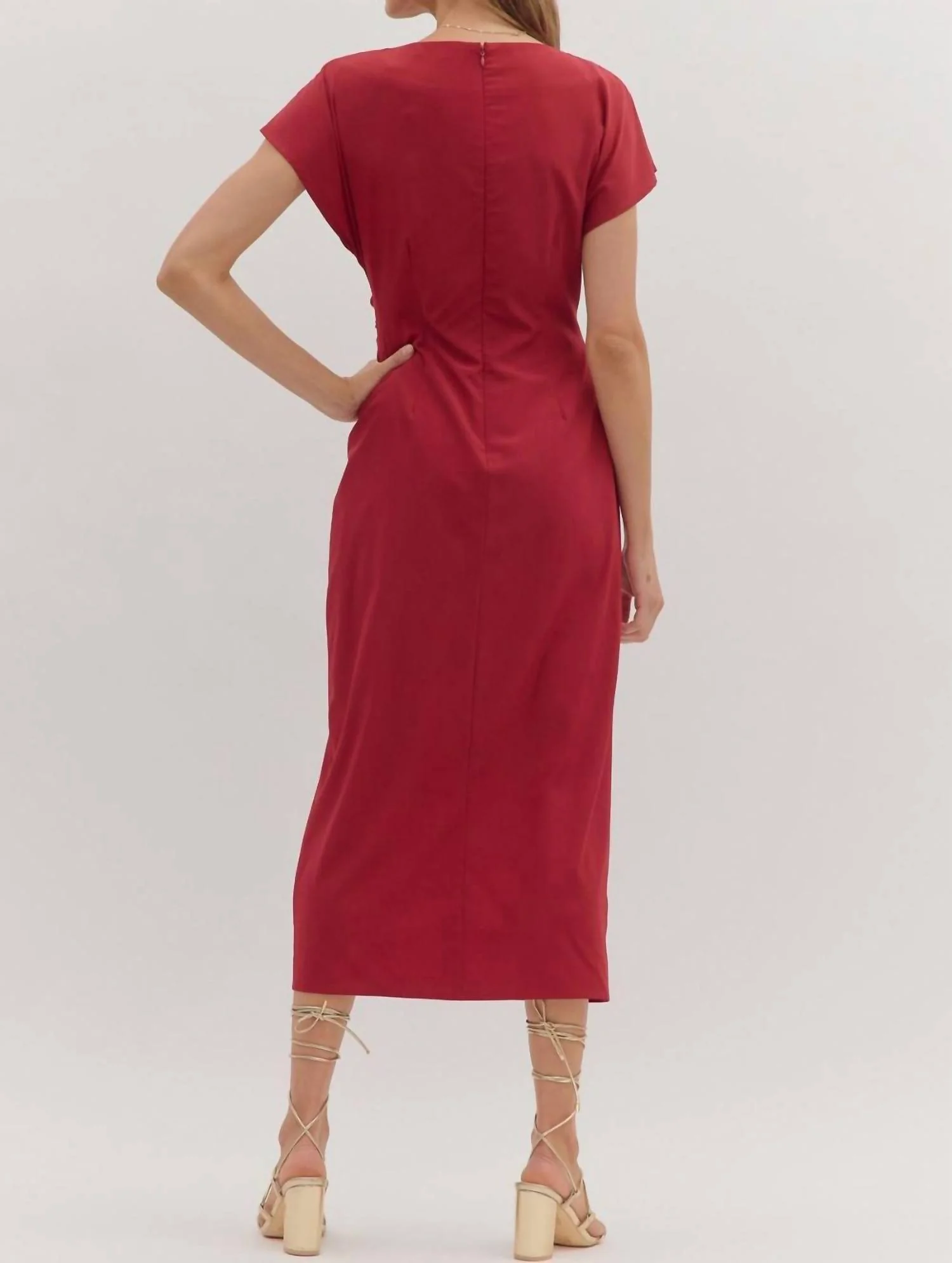 Scarlett Nights Midi Dress In Red - Image 3